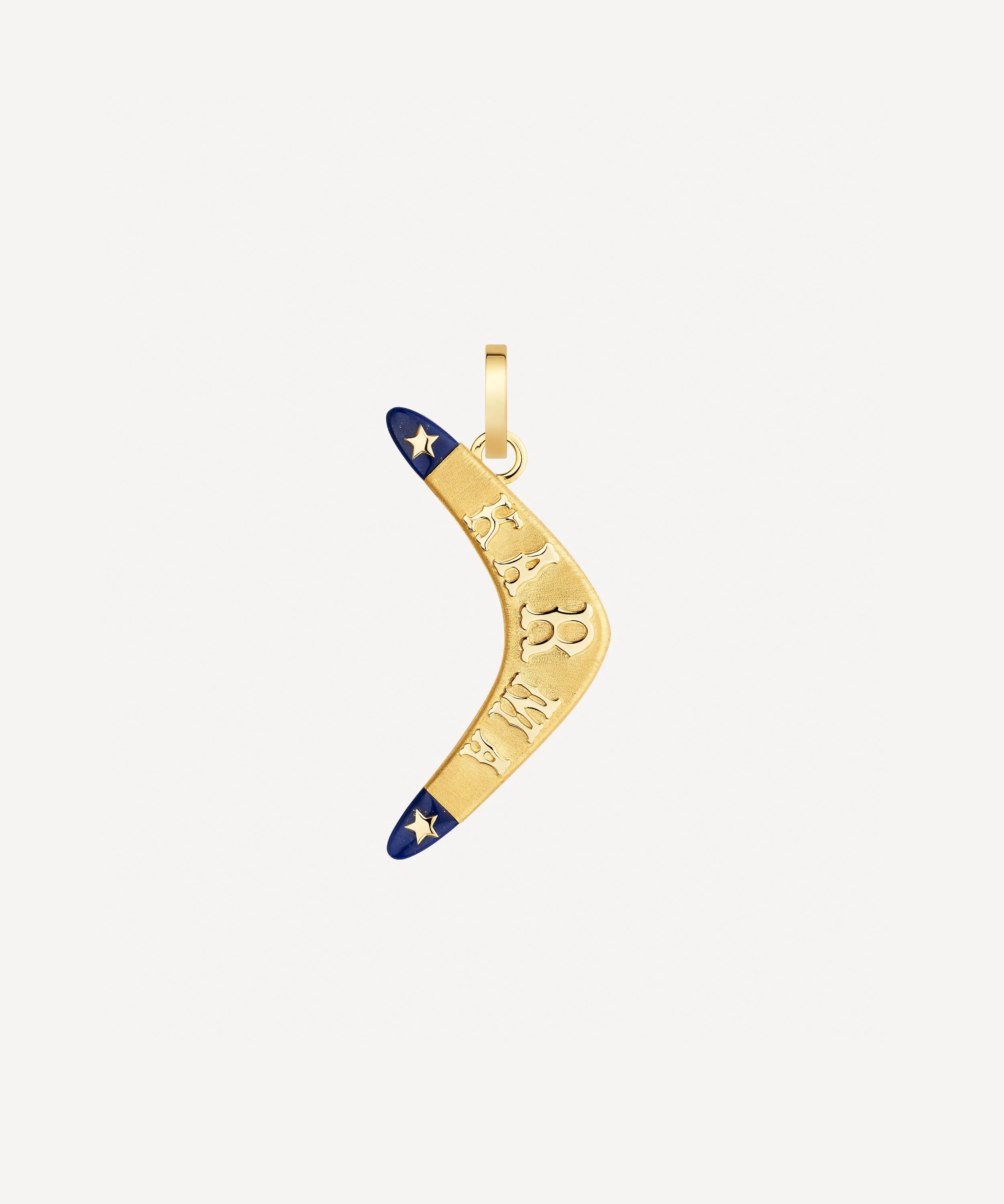 18ct Gold Lapis Karma Charm - 1