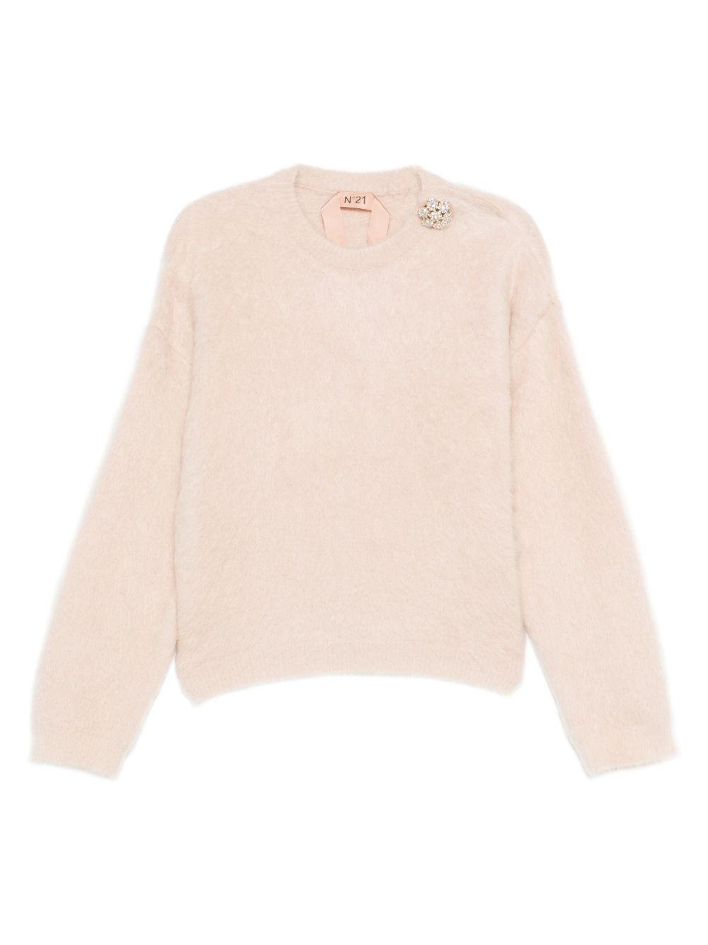 embellished crew-neck sweater - 1