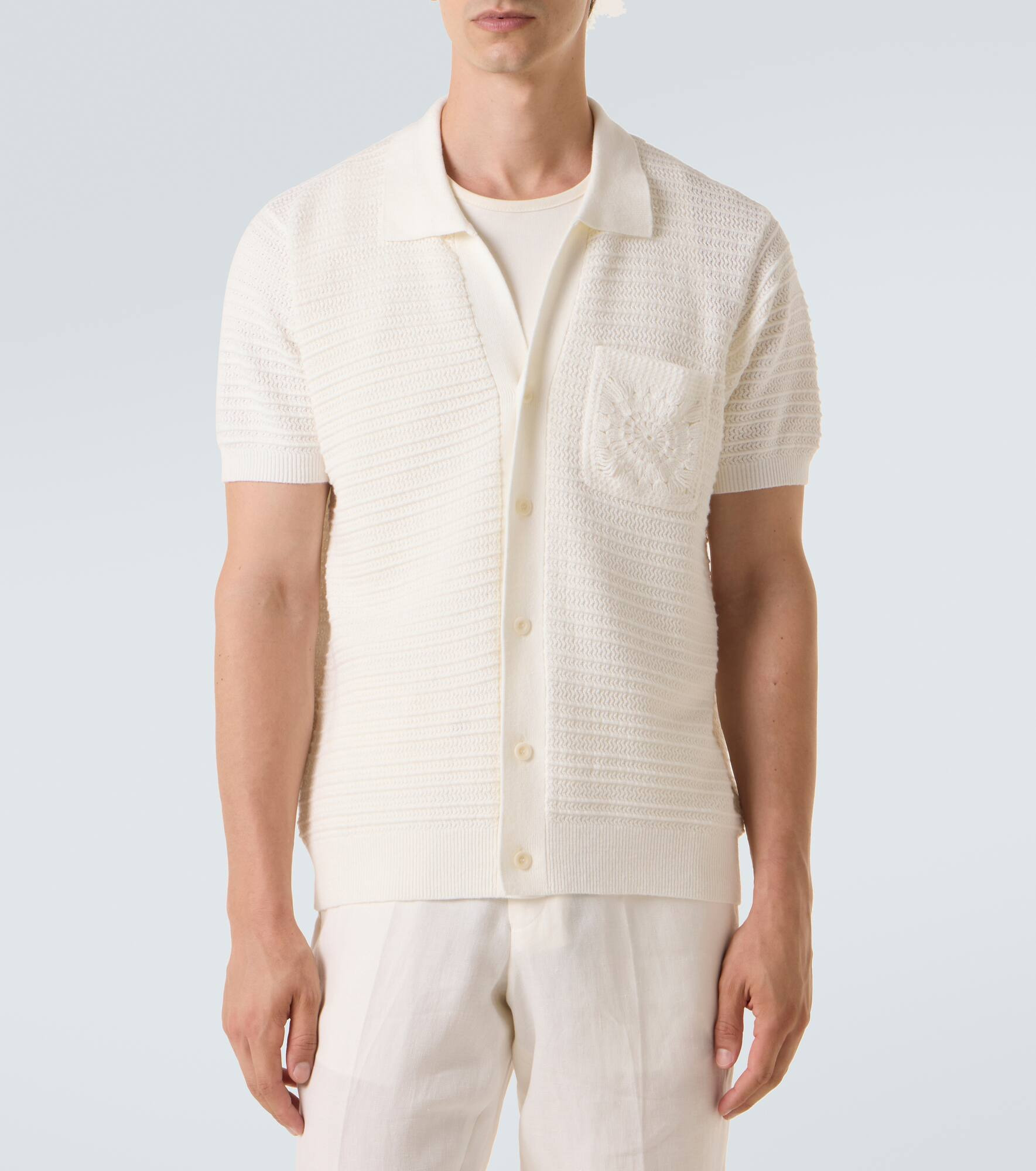 César crochet cotton shirt - 3