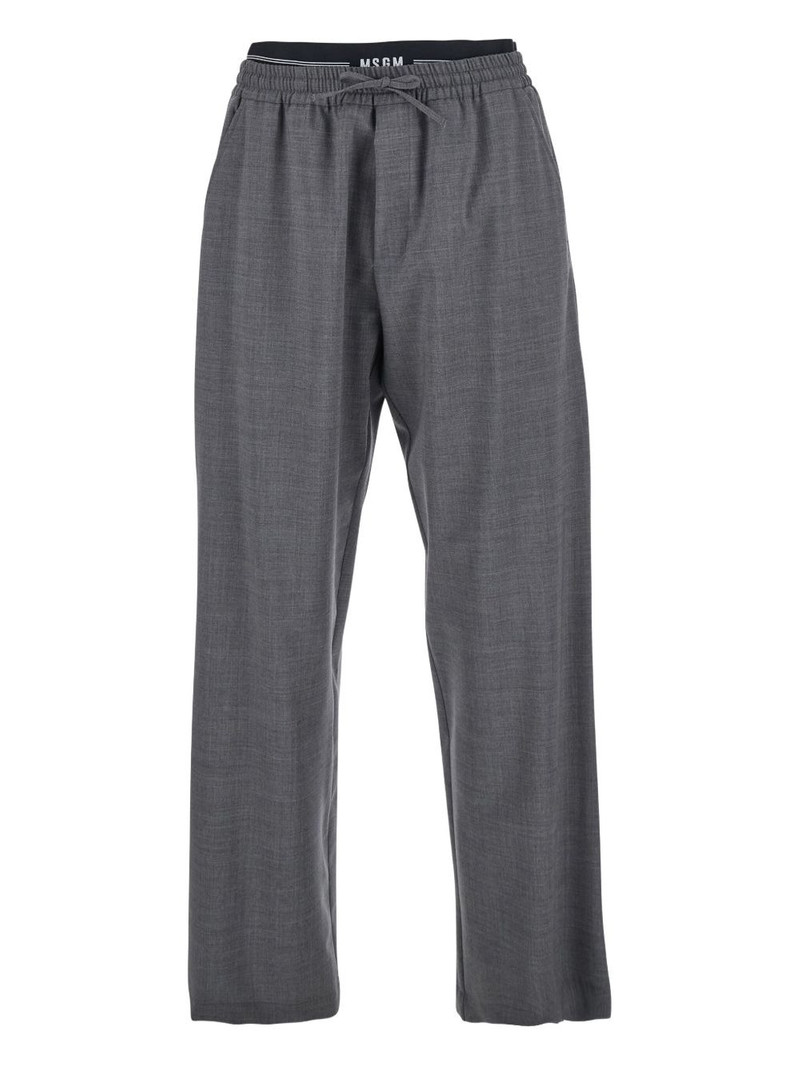 elastic-waistband trousers 1
