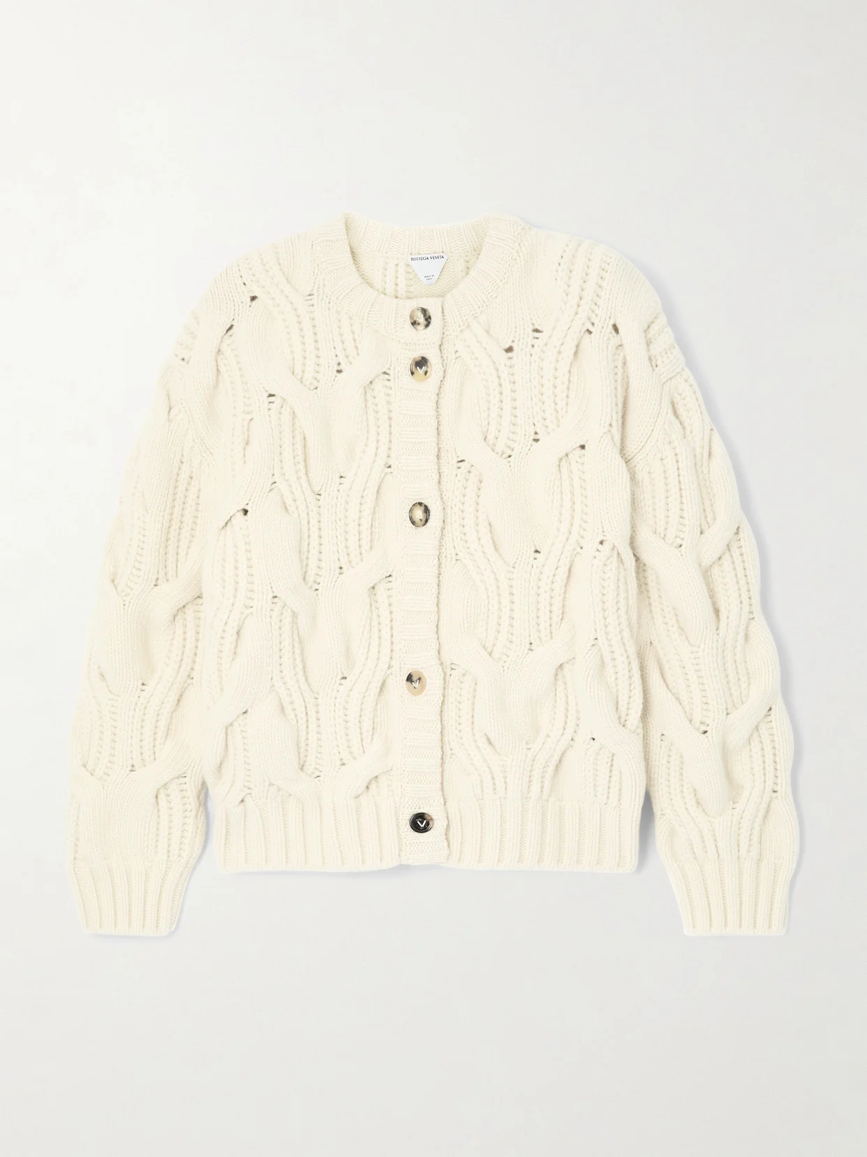 Cropped Cable-knit Wool Cardigan - 1