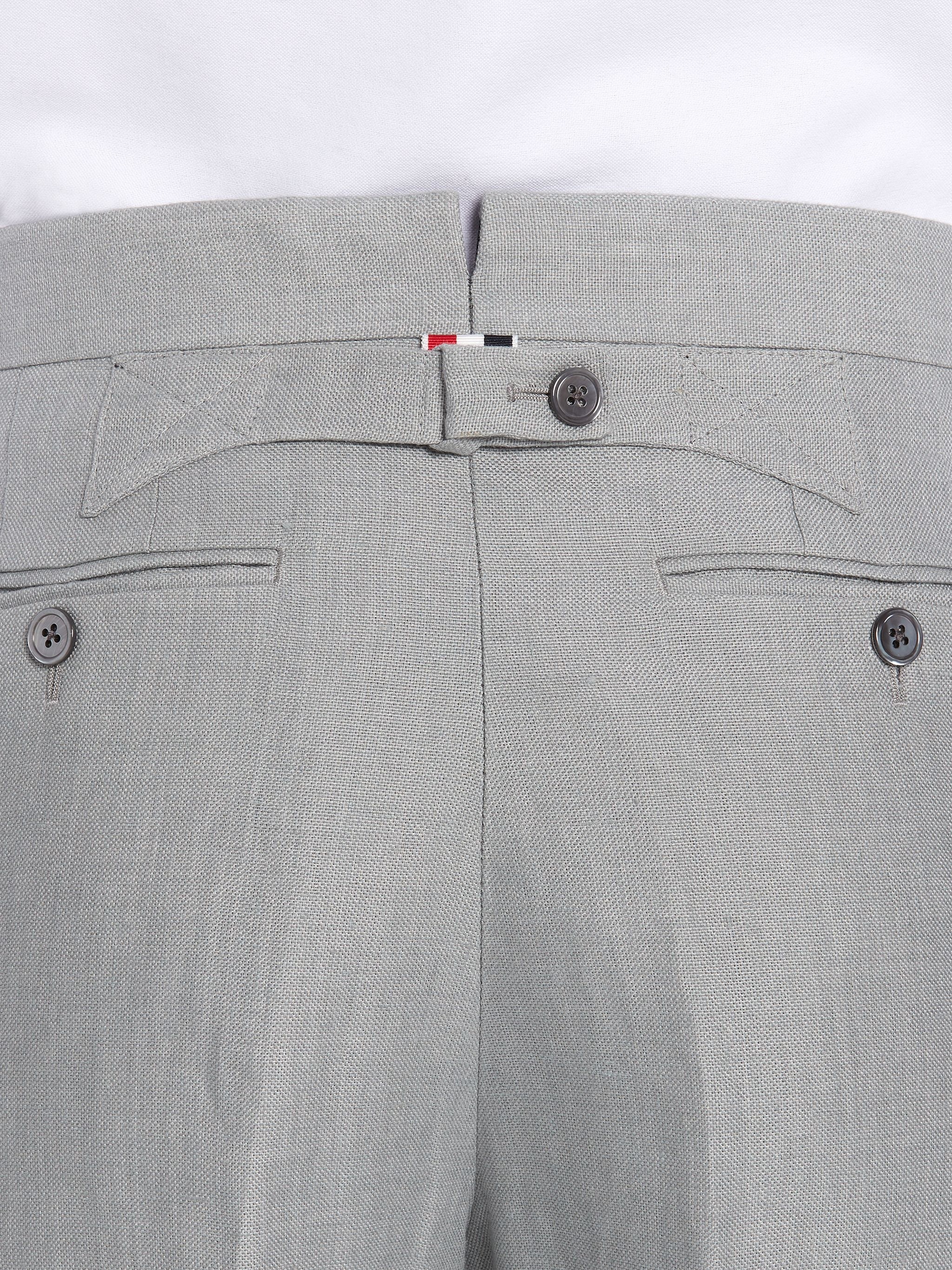 Light Grey Crisp Linen Tonal 4-Bar Classic Trouser - 6