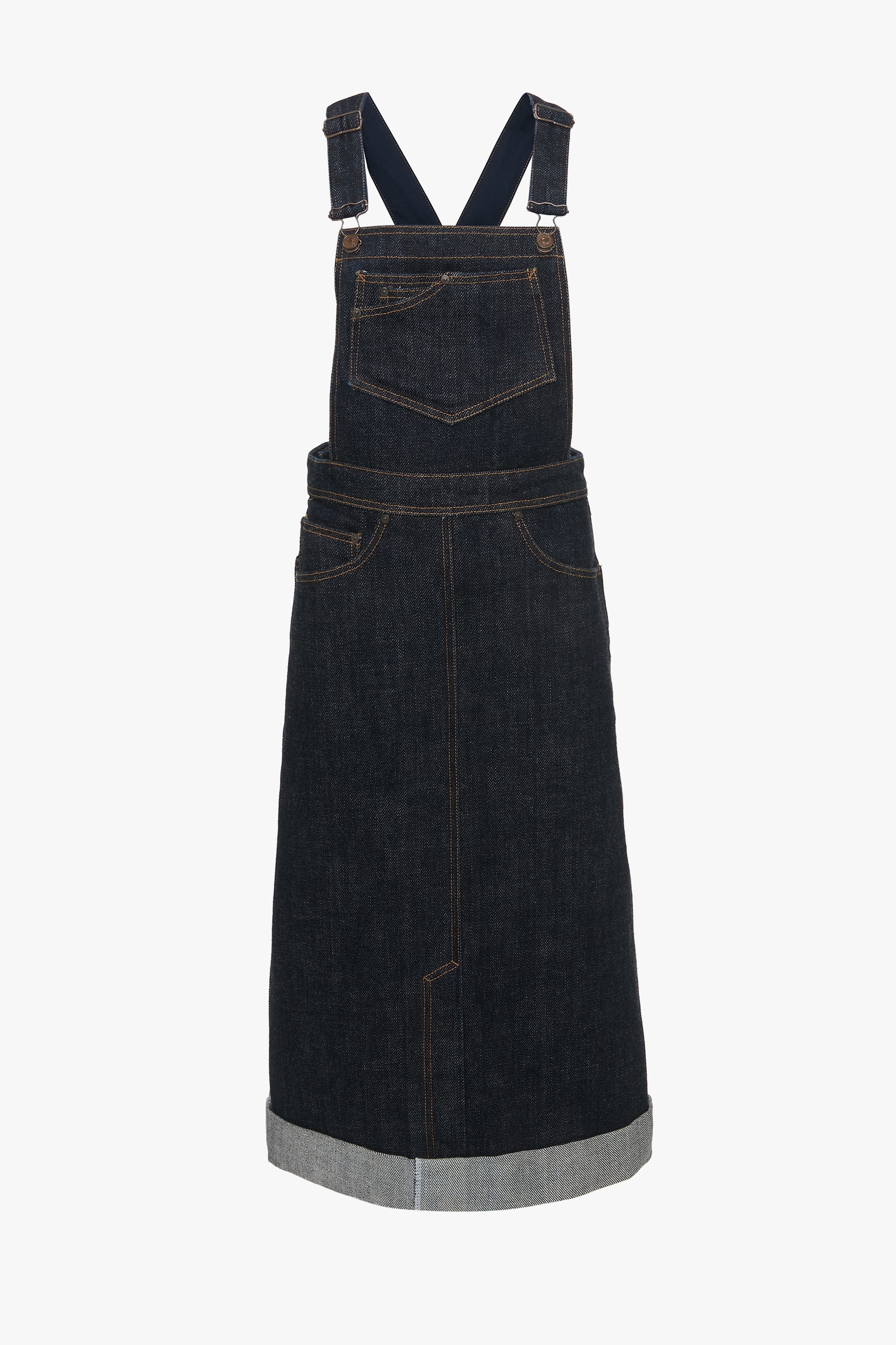 Overall Skirt In Dark Indigo Rinse - 1