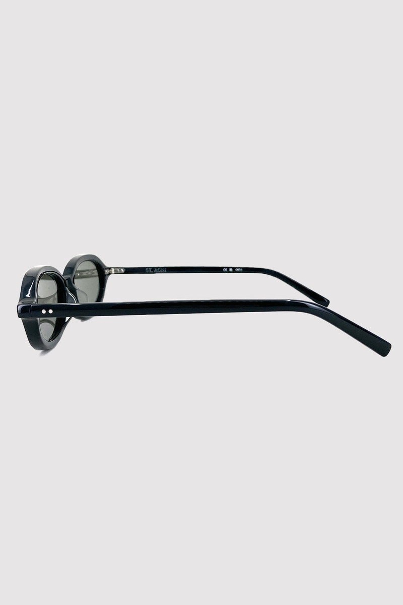 90s Slim Oval Sunglasses - Black 10