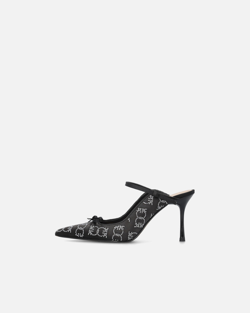 PINKO SATIN AND RHINESTONE HEELED SLIPPERS outlook