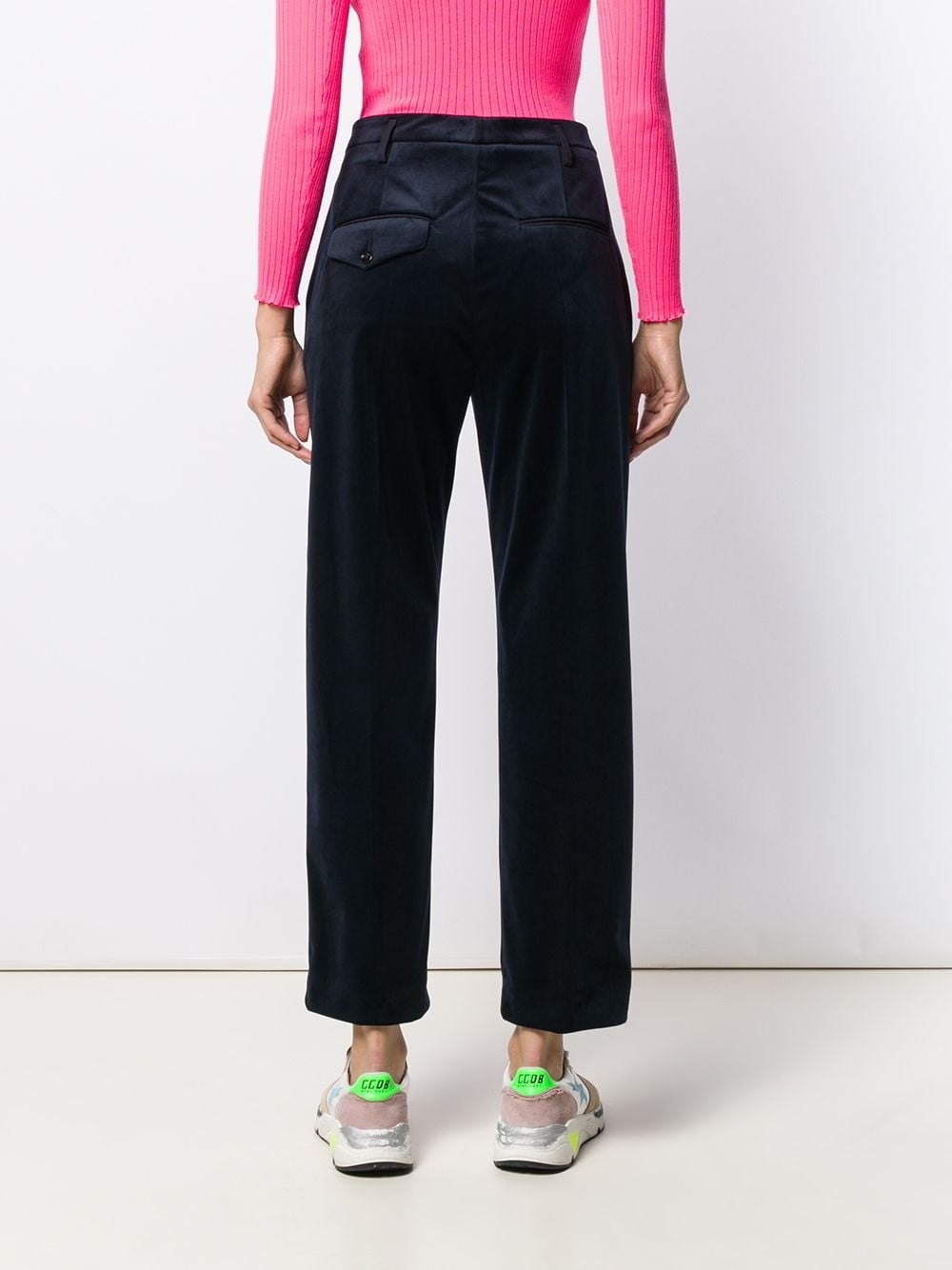 velvet straight trousers - 4