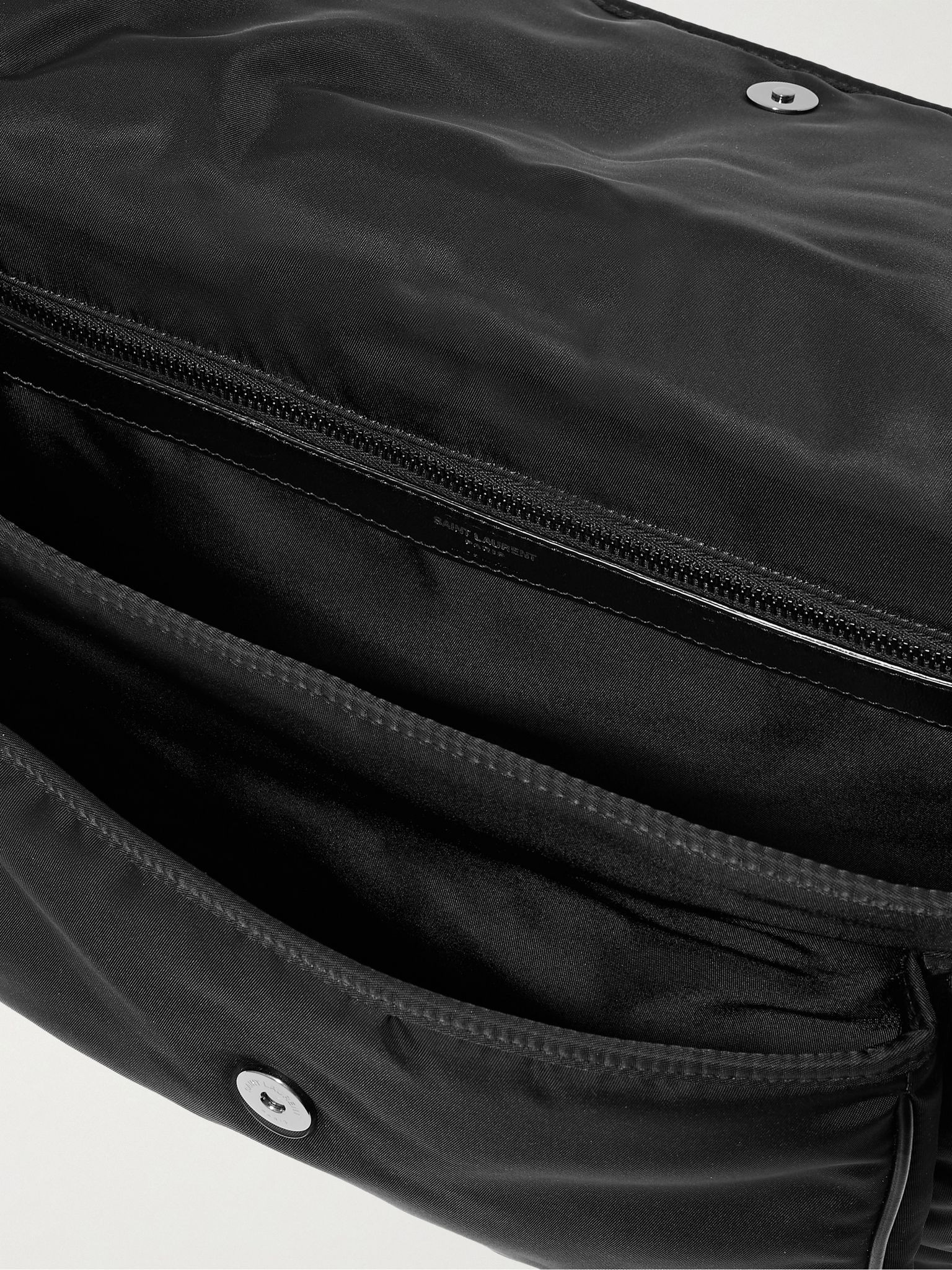 Niki Leather-Trimmed Nylon Messenger Bag Black - 5
