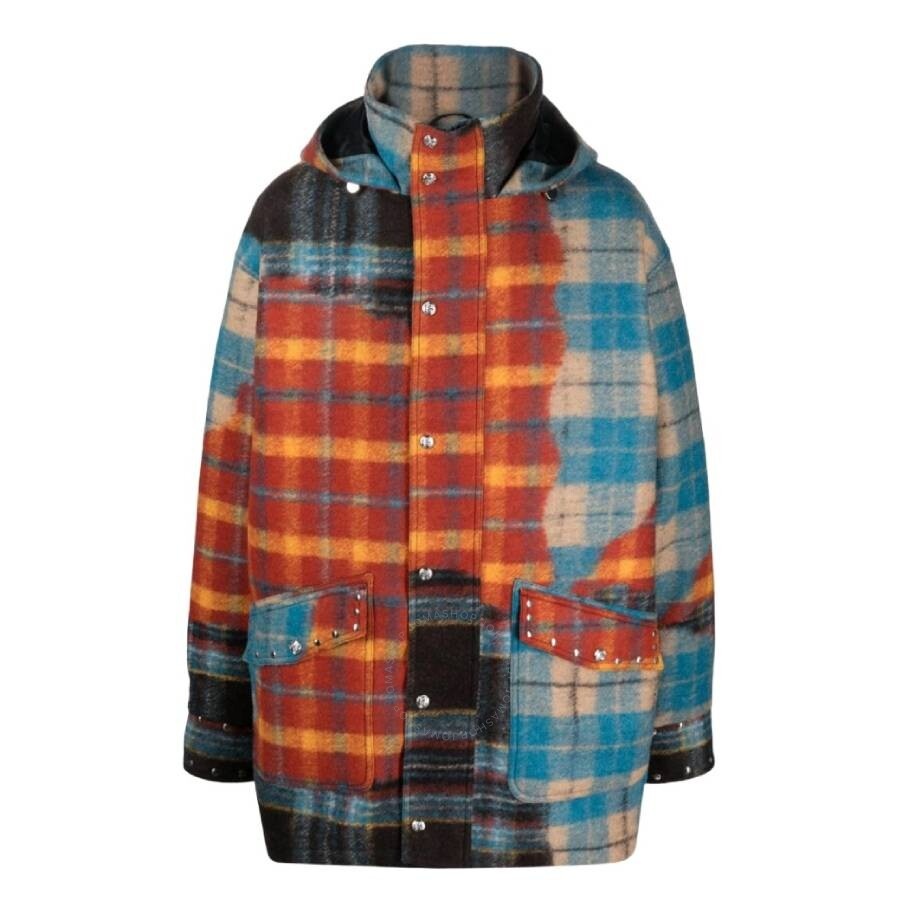 Bluemarble Studded Studded Tartan Wool Parka - 1