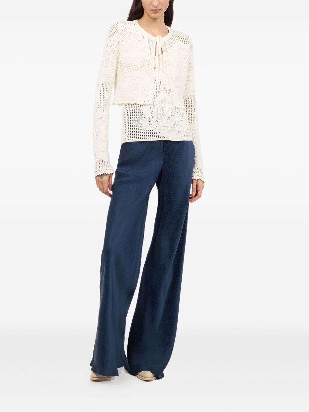 cropped knitted cardigan - 2