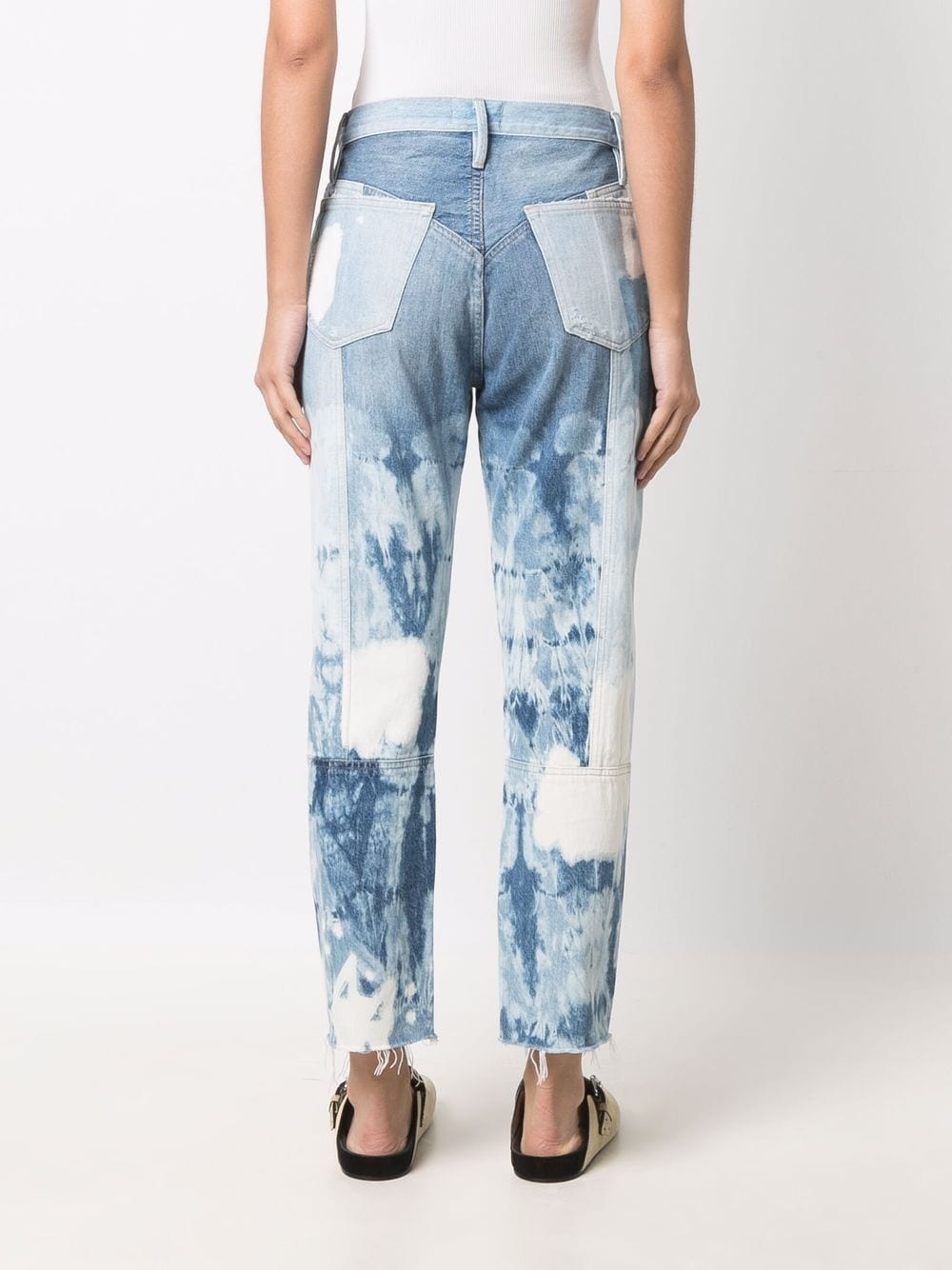 patchwork-design denim jeans - 4