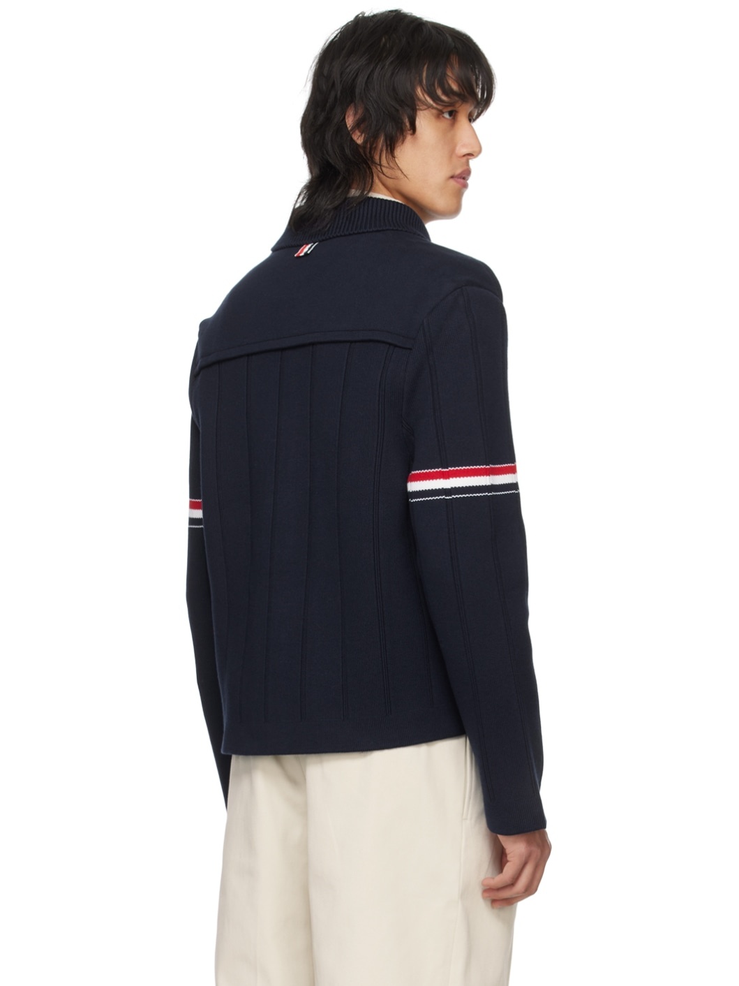 Navy Shawl Collar Jacket - 3