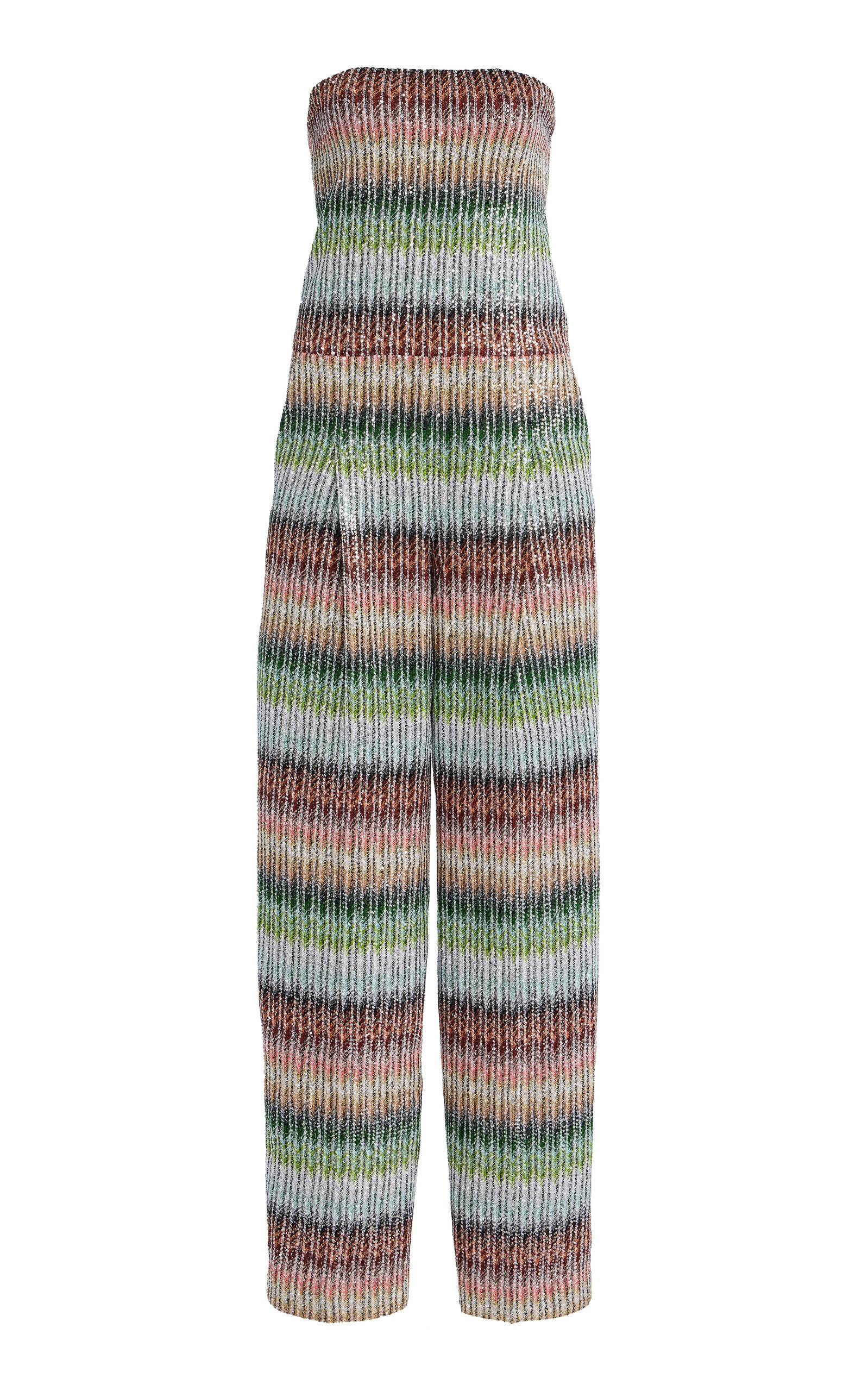 Sequined Knit Strapless Jumpsuit multi - 1