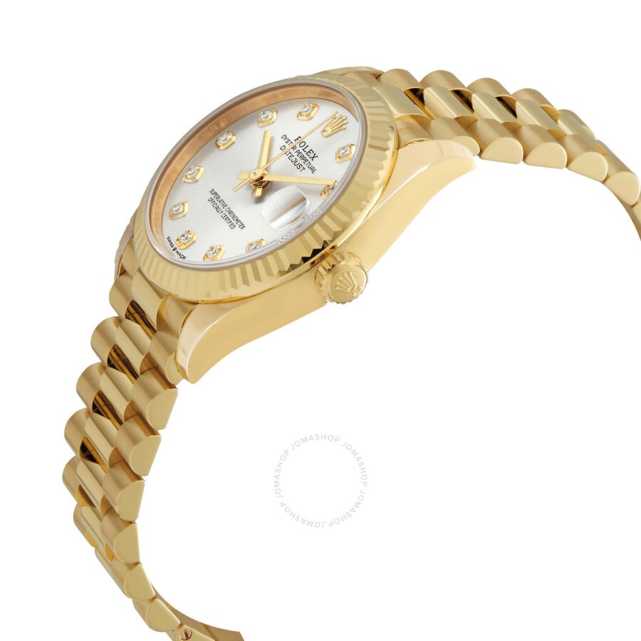 Rolex Datejust 31 Automatic 18kt Yellow Gold Diamond Silver Dial Ladies Watch 278278SDP - 2