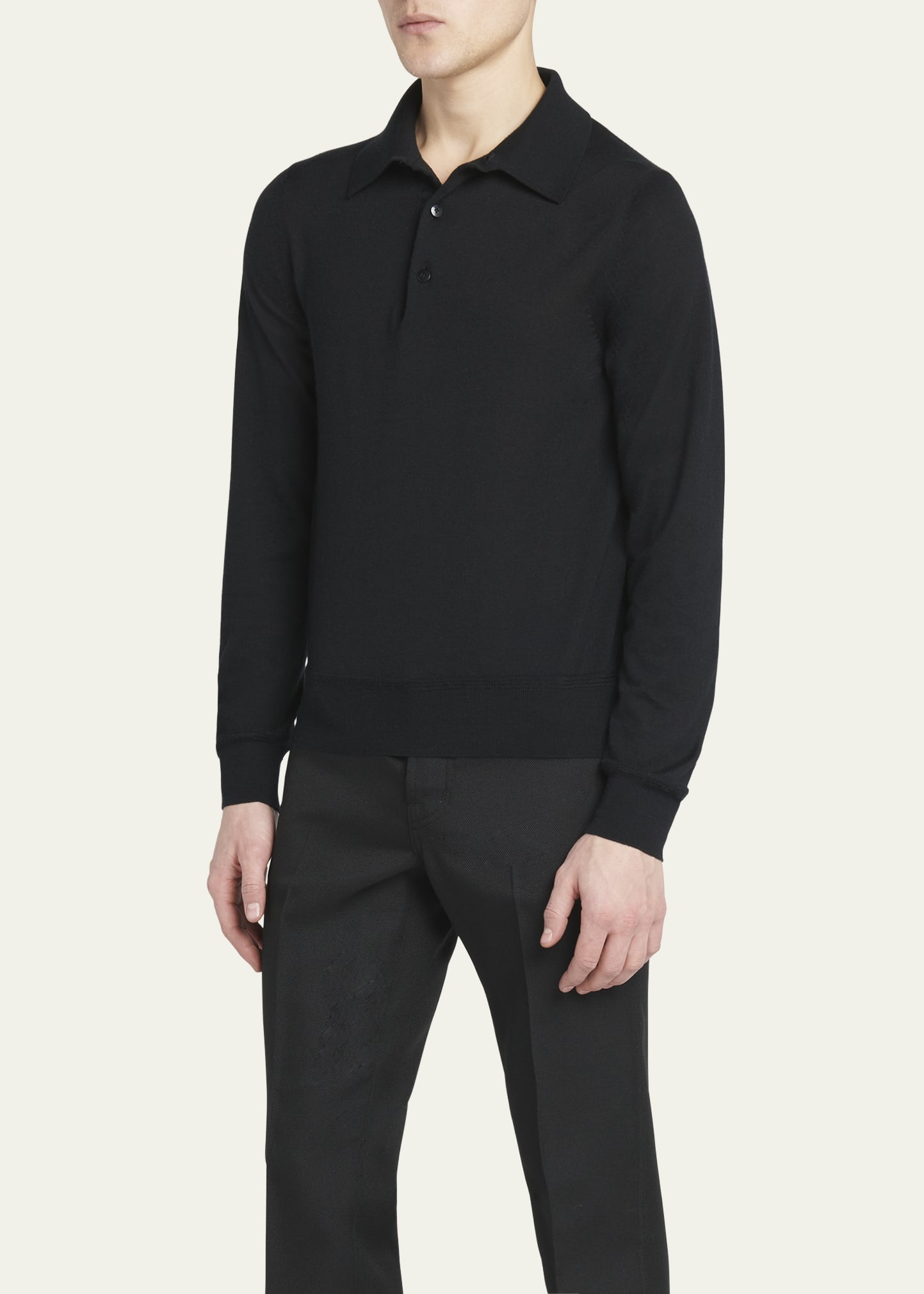 Men's Cashmere-Silk Polo Sweater - 4