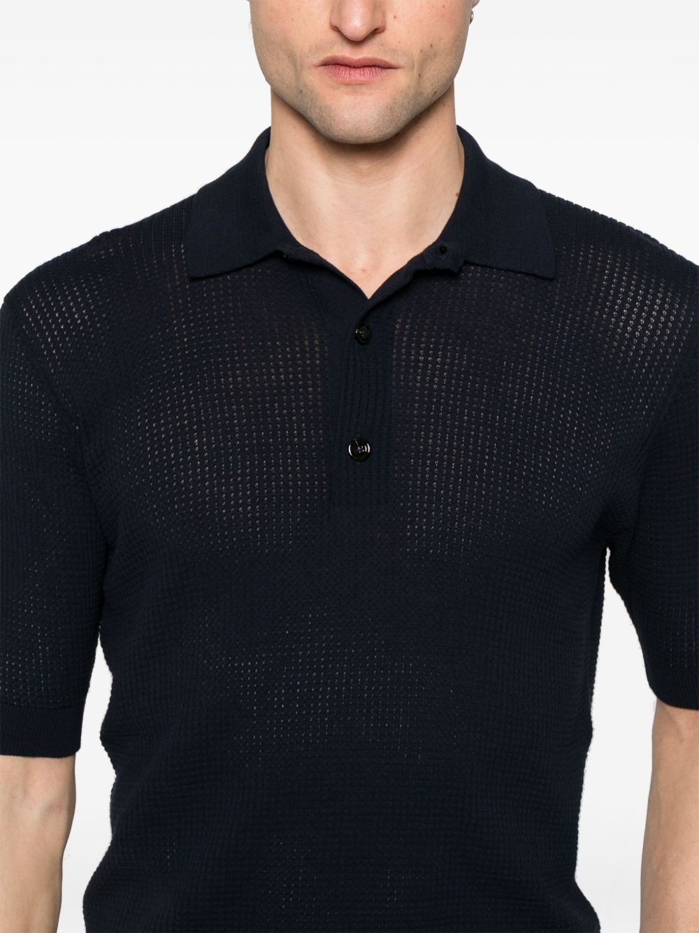 waffle-knit polo shirt - 4