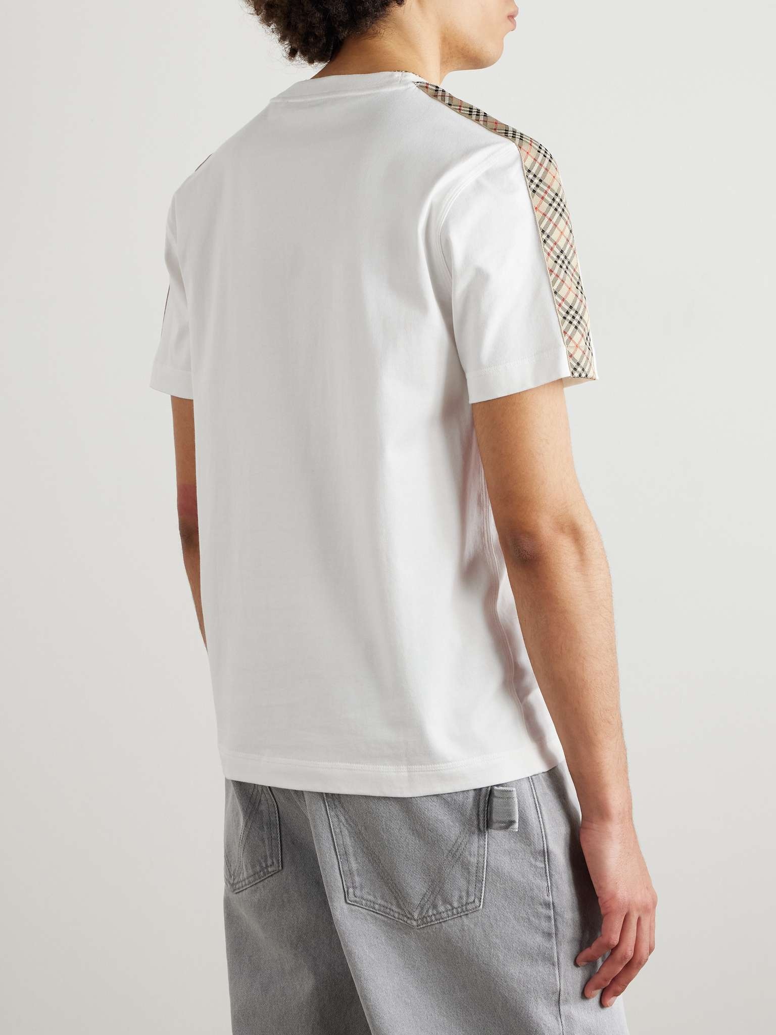 Checked Cotton-Jersey T-Shirt - 4