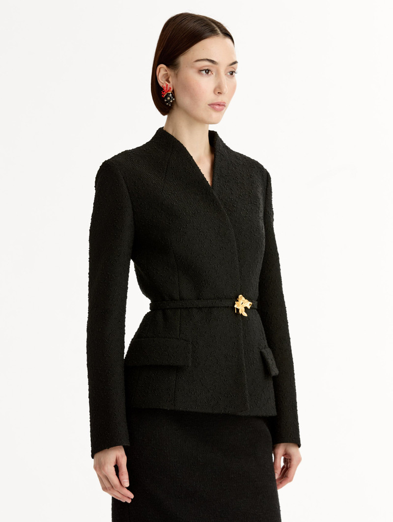 CYCLAMEN BELT TWEED JACKET 5