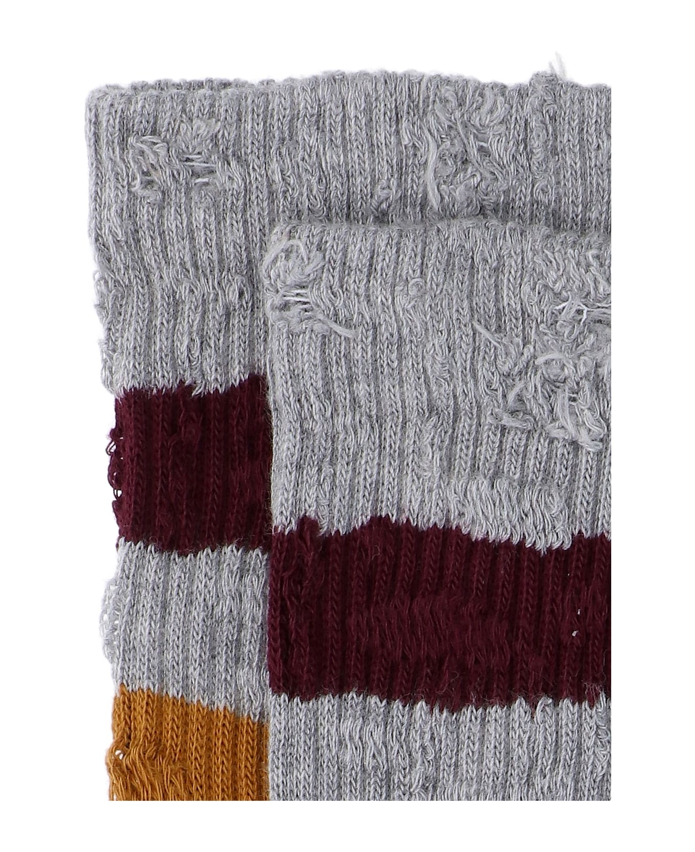 Striped Detail Cotton Blend Socks - 3