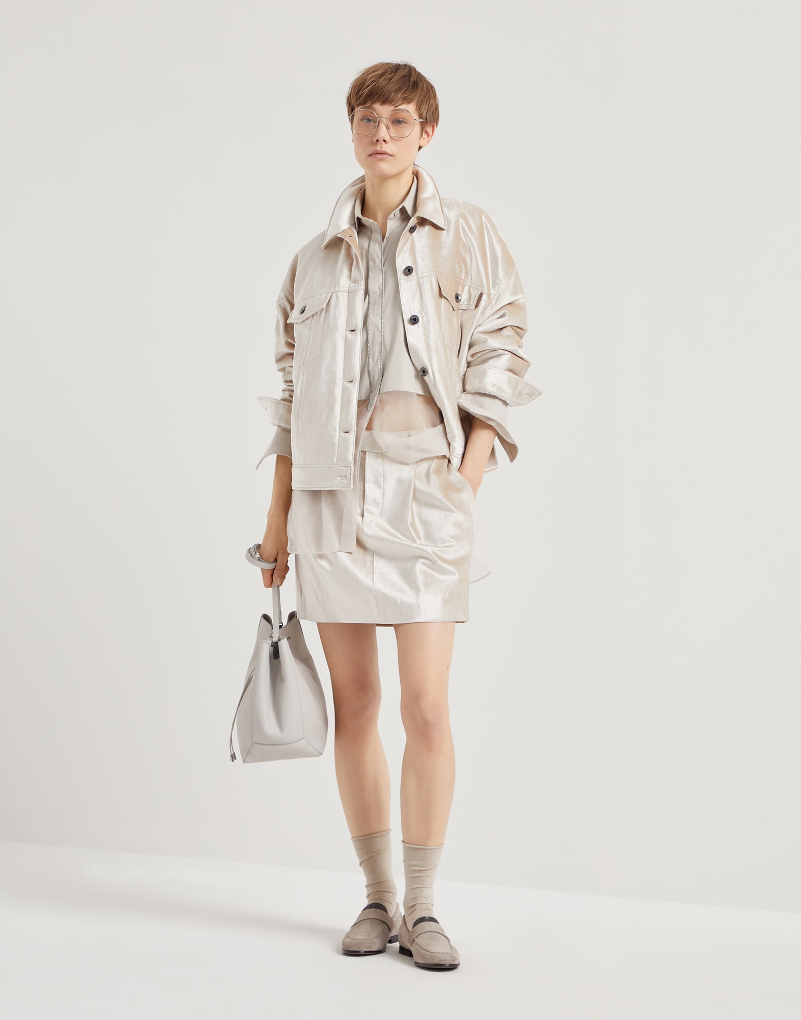 Cotton and viscose sleek velvet four-pocket jacket with Thermore® padding and shiny tab - 5