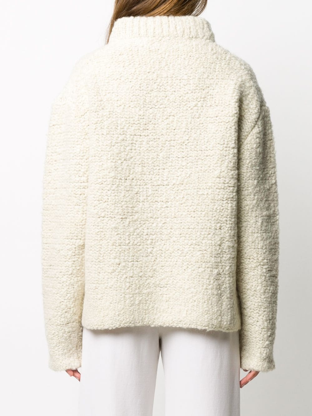 textured oversized knitted jumper - 4