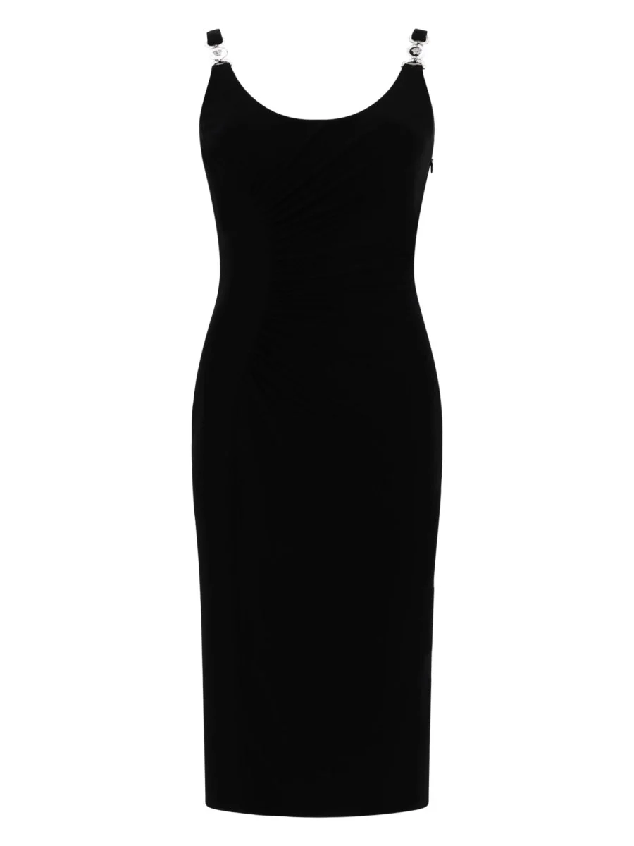 DRAPED SLEEVELESS MIDI DRESS - 1