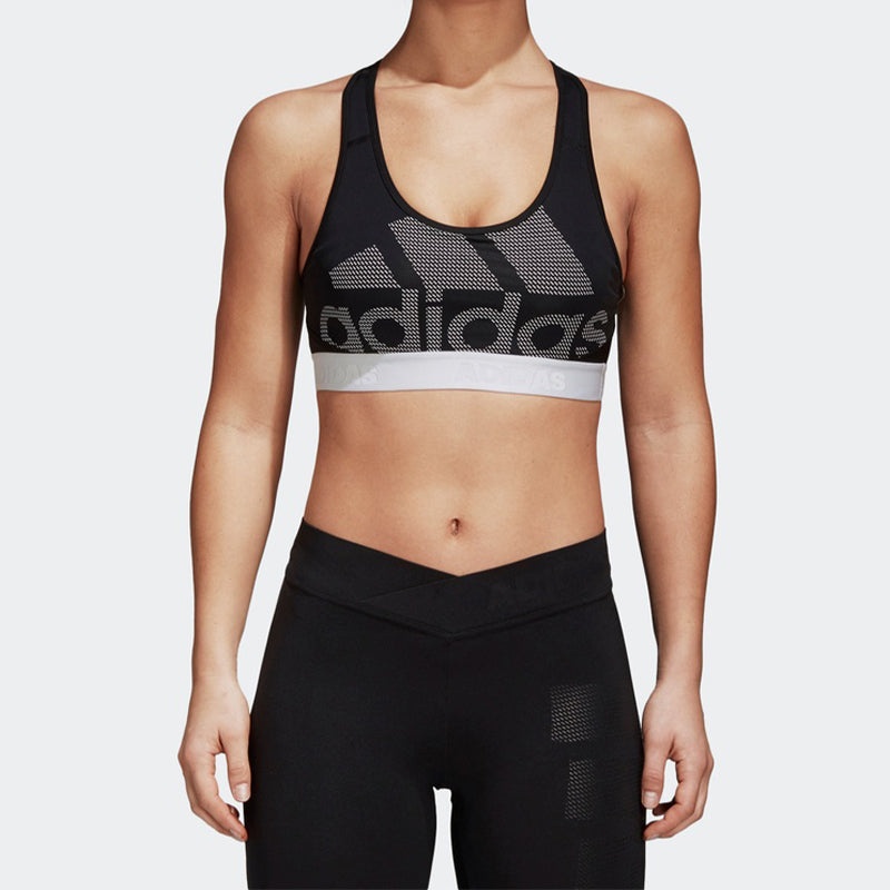 (WMNS) adidas Don't Rest Alphaskin Bra 'Black Grey White' DH4446 - 3