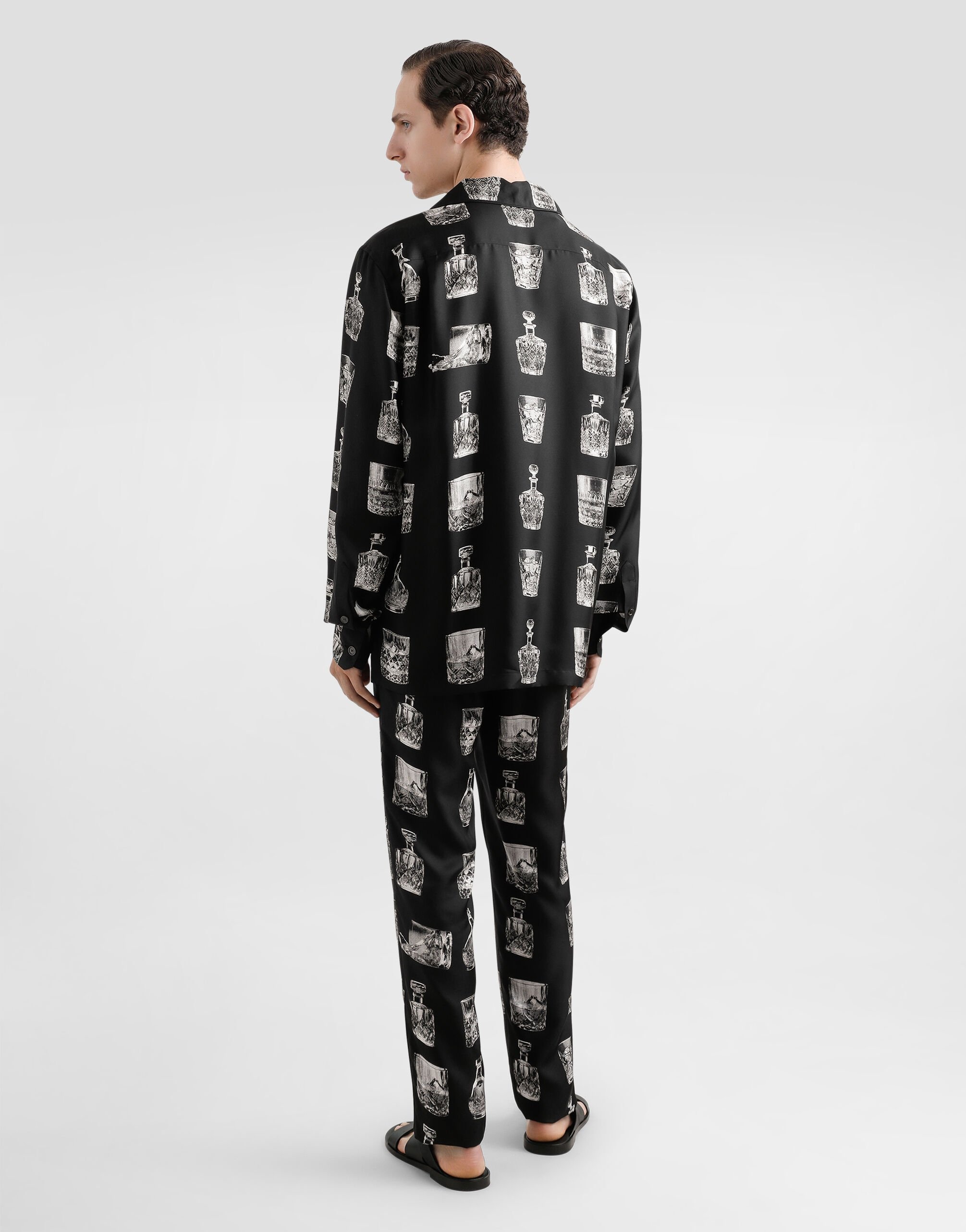 Silk shirt with liquor print - 3