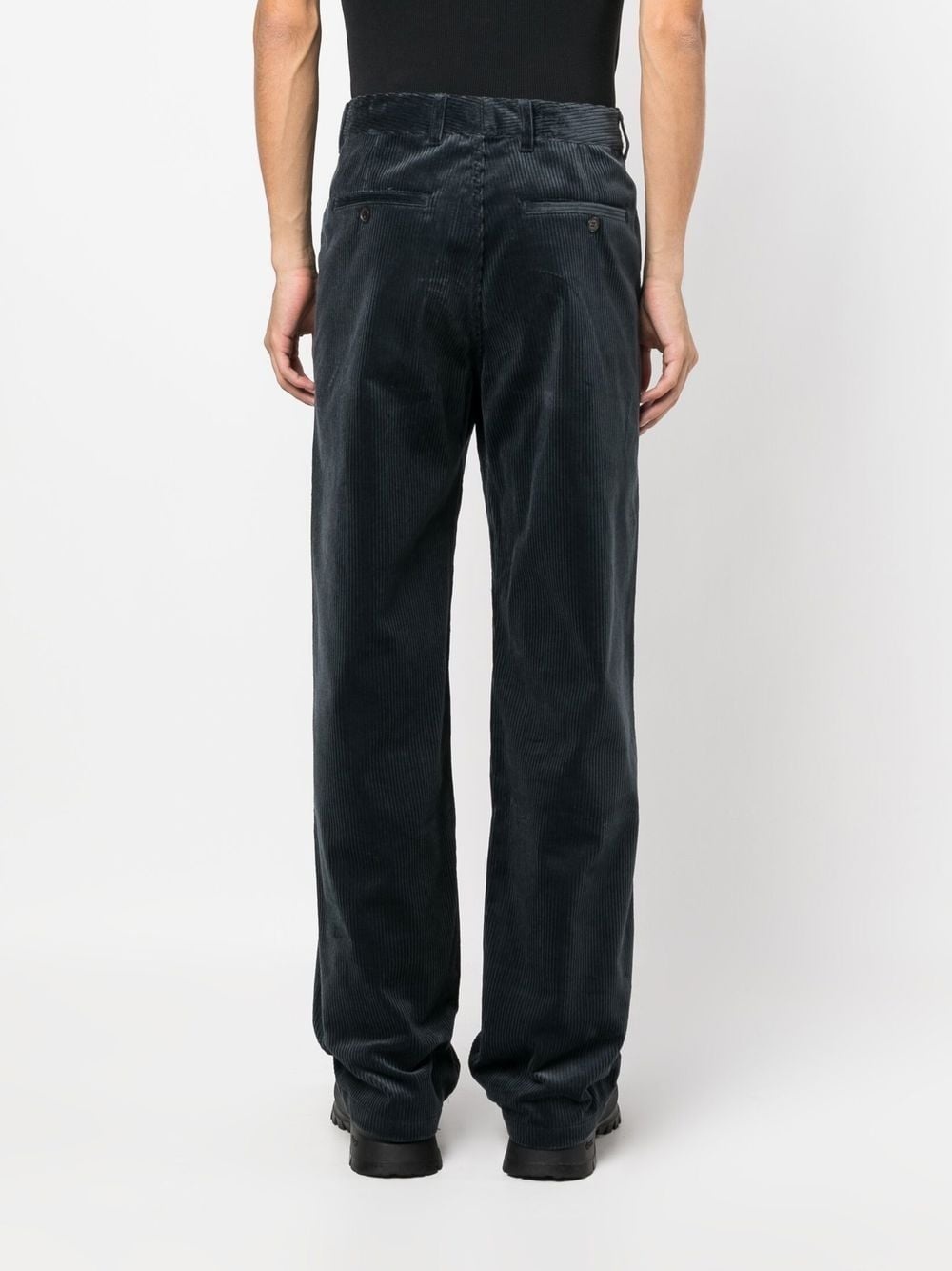 corduroy straight-leg cut trousers - 4