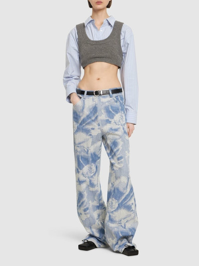 MSGM Printed cotton blend pants outlook