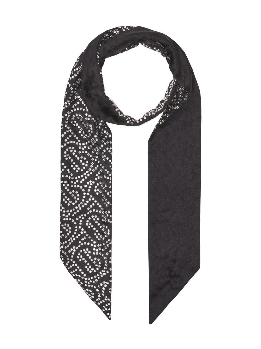 reversible crystal-embellished monogram scarf - 6