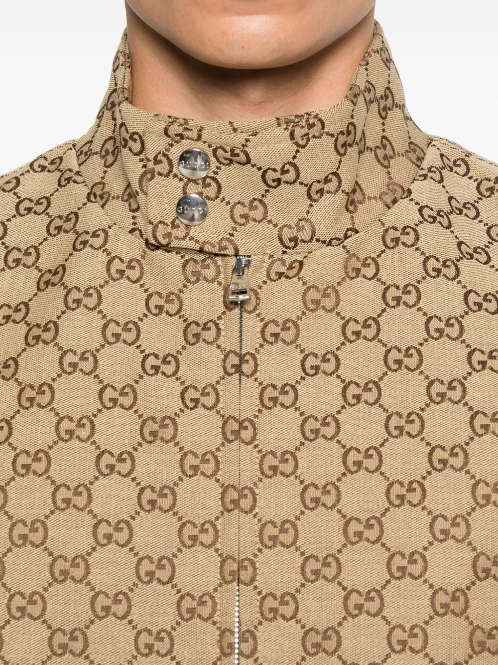 monogram zip-up bomber jacket - 5