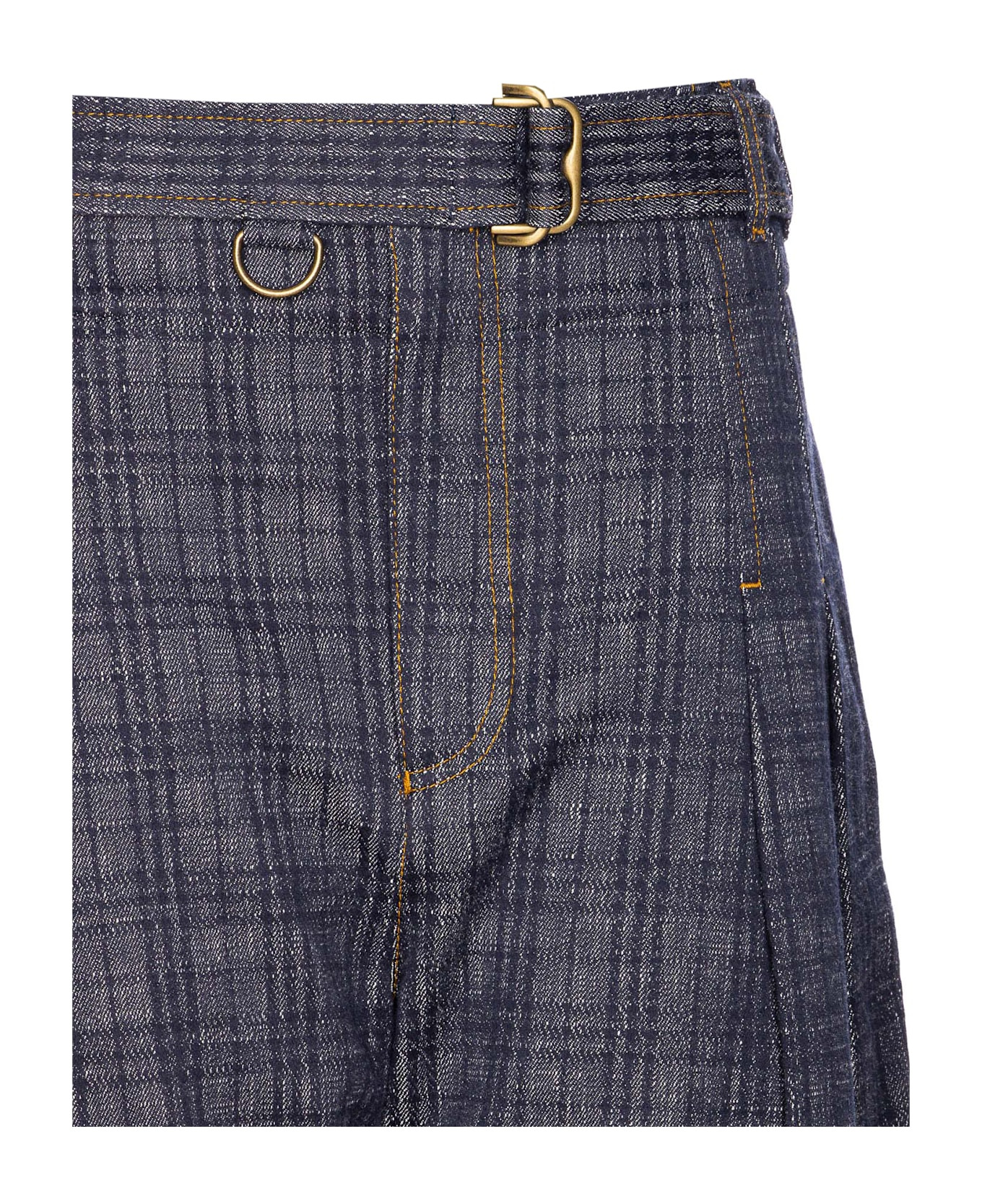Check Denim Jeans - 4