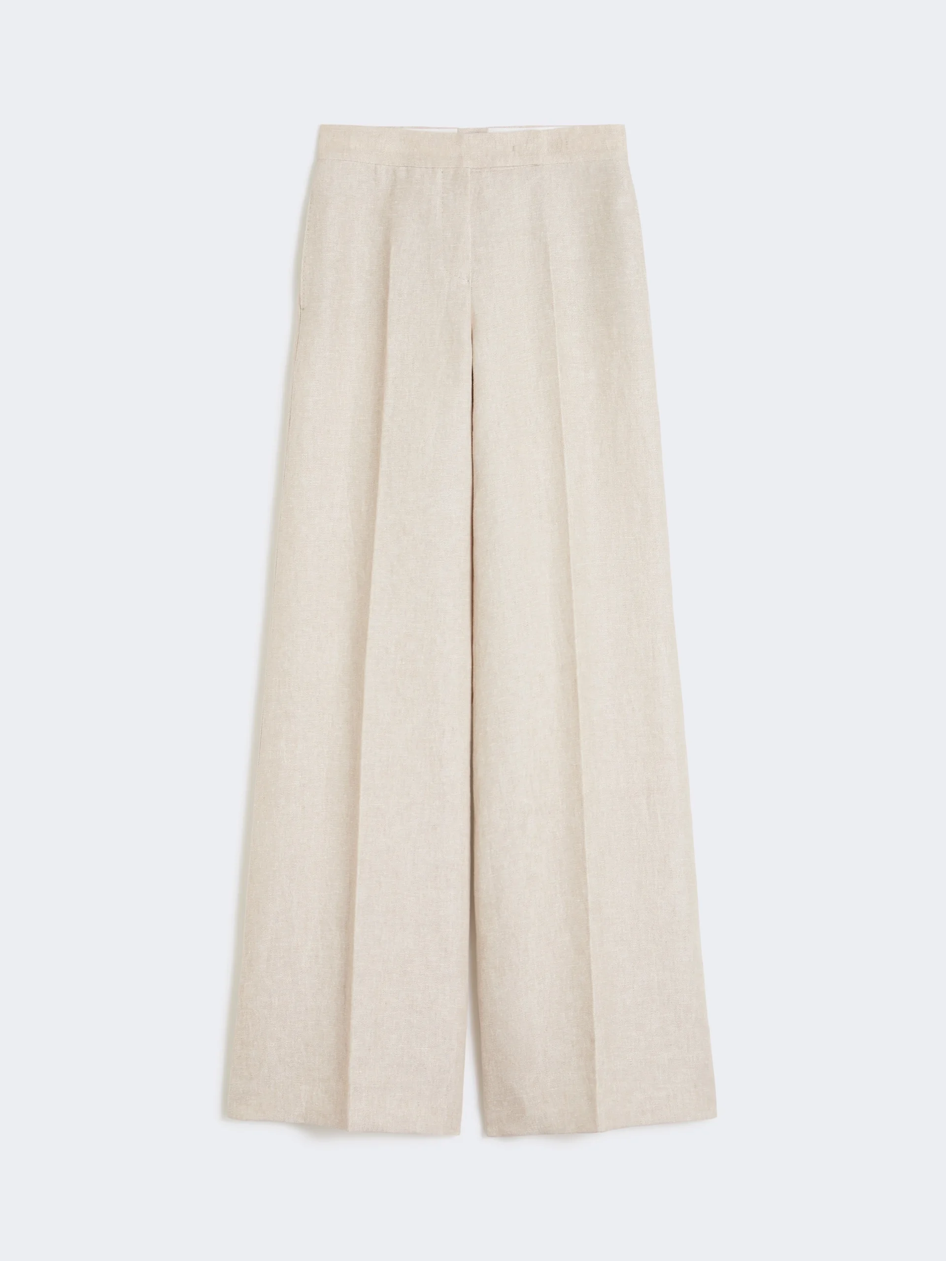 GINNICO Wide-leg trousers in linen drill - SAND - 1