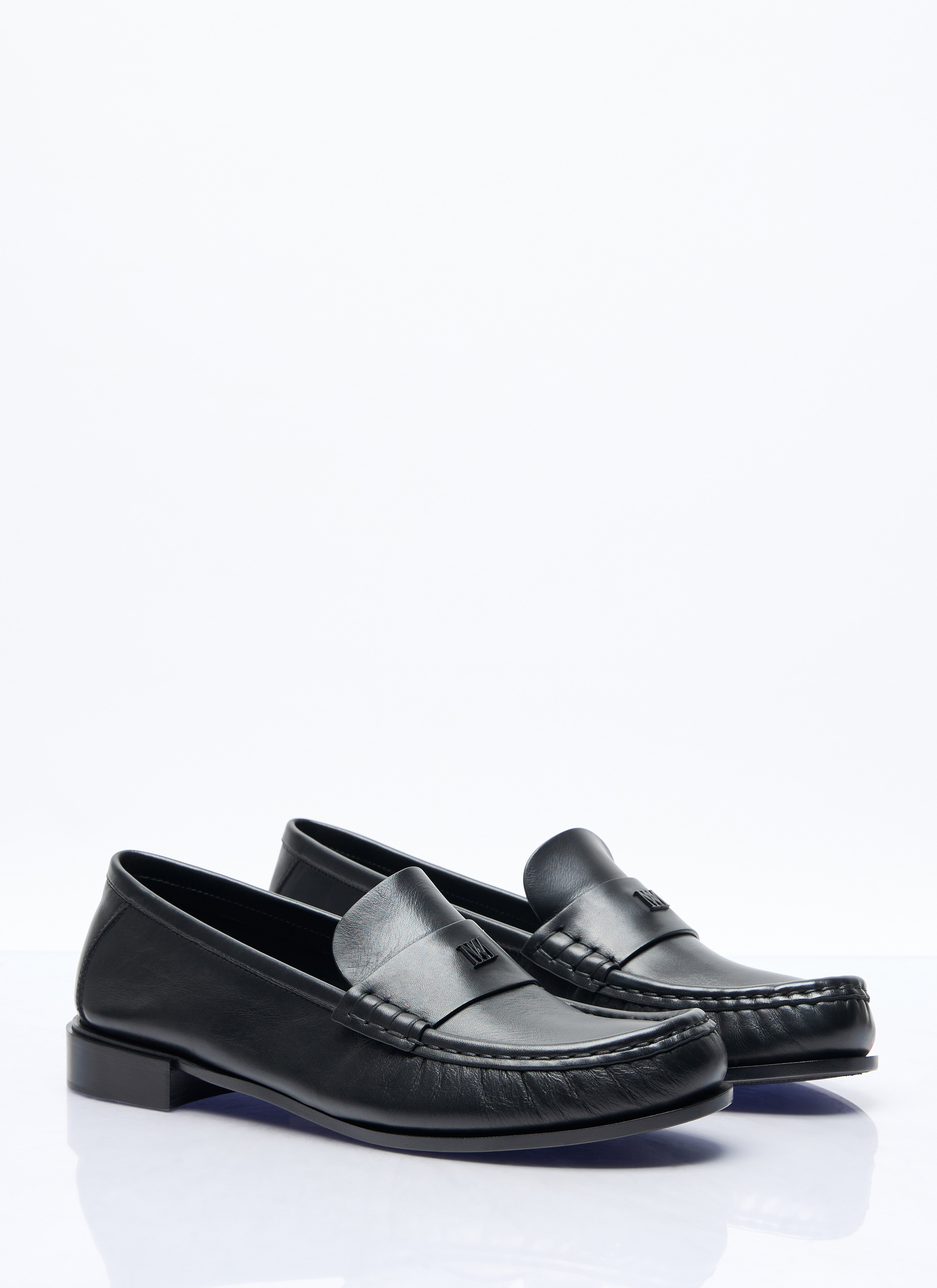 Max Mara Women Logo Plaque Leather Loafers - 3