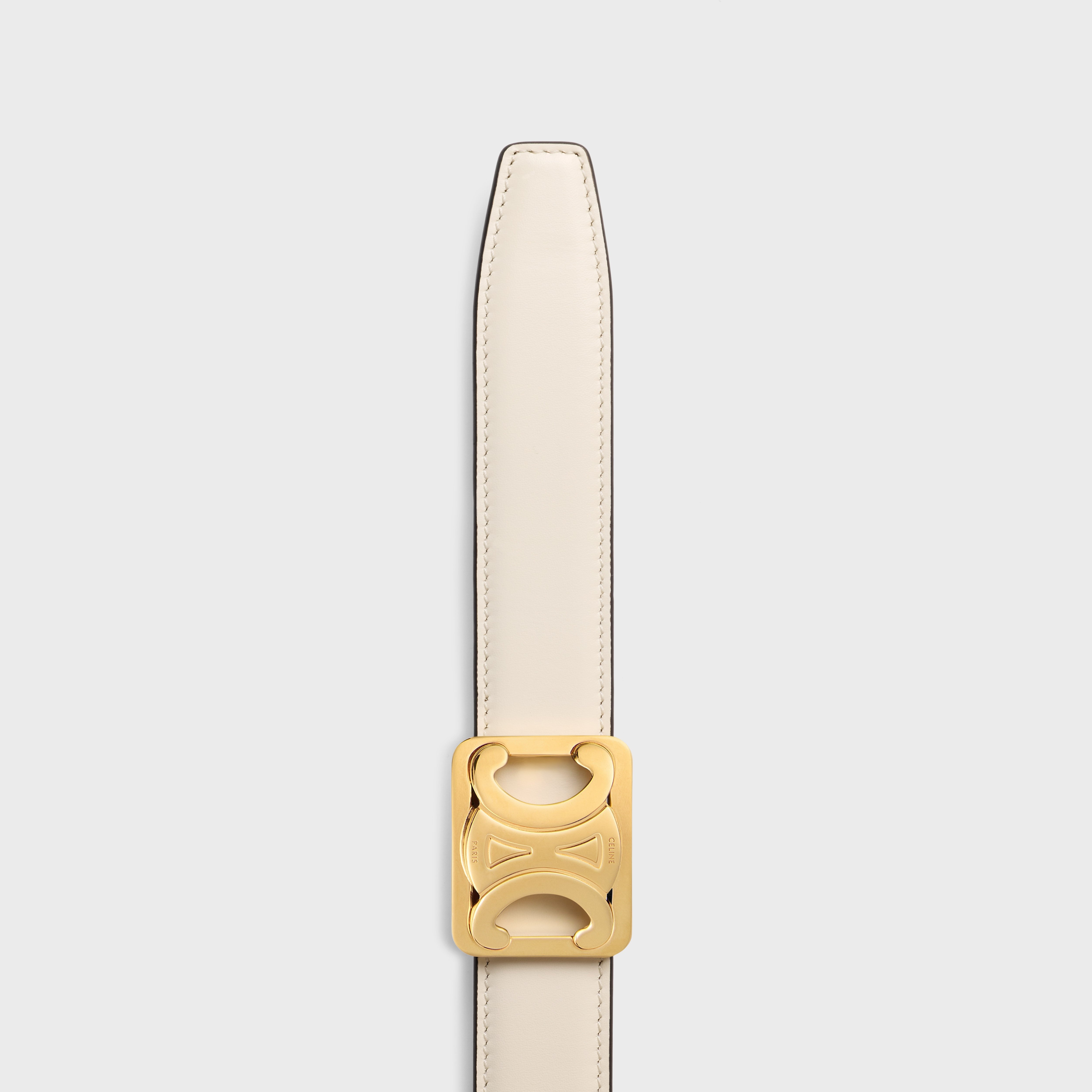 CELINE MEDIUM REVERSIBLE FRAMED TRIOMPHE BELT IN TAURILLON