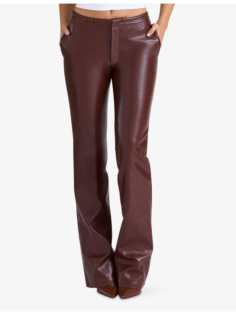 Adara Flared-Leg Faux-Leather Trousers 3