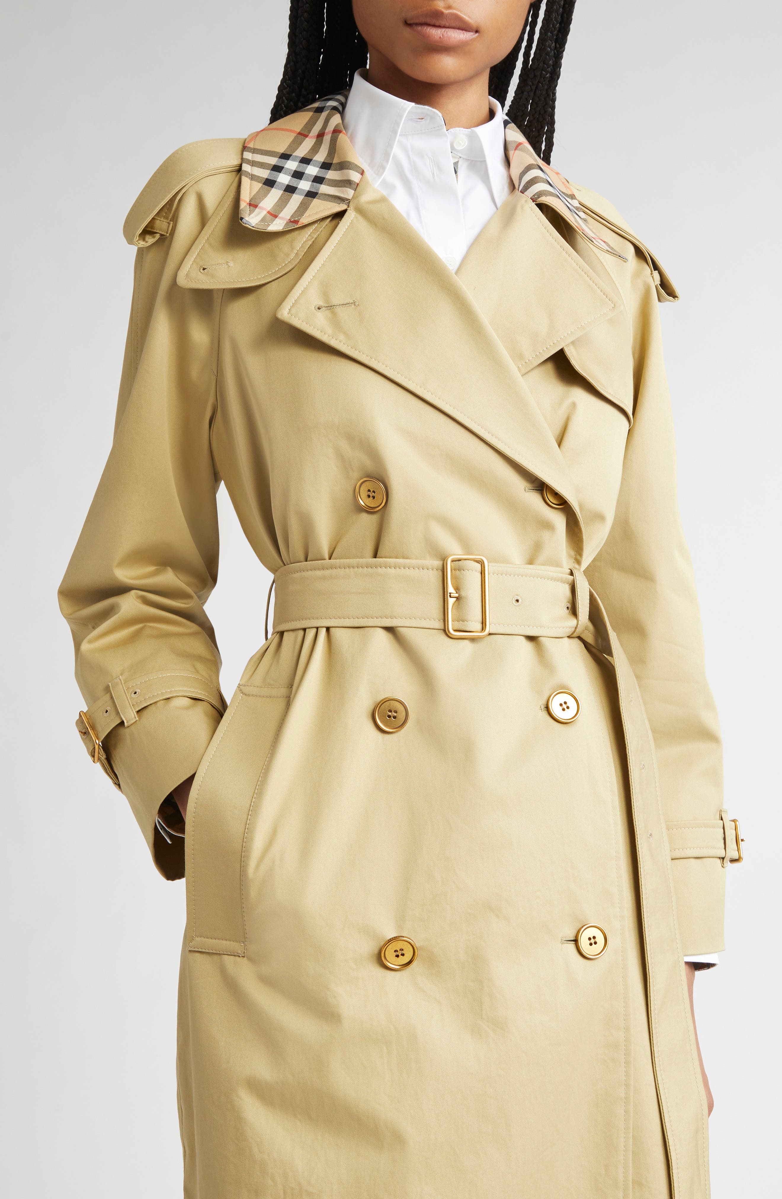 burberry Castleford Check Collar Water Resistant Gabardine Trench Coat in Hamper at Nordstrom - 4