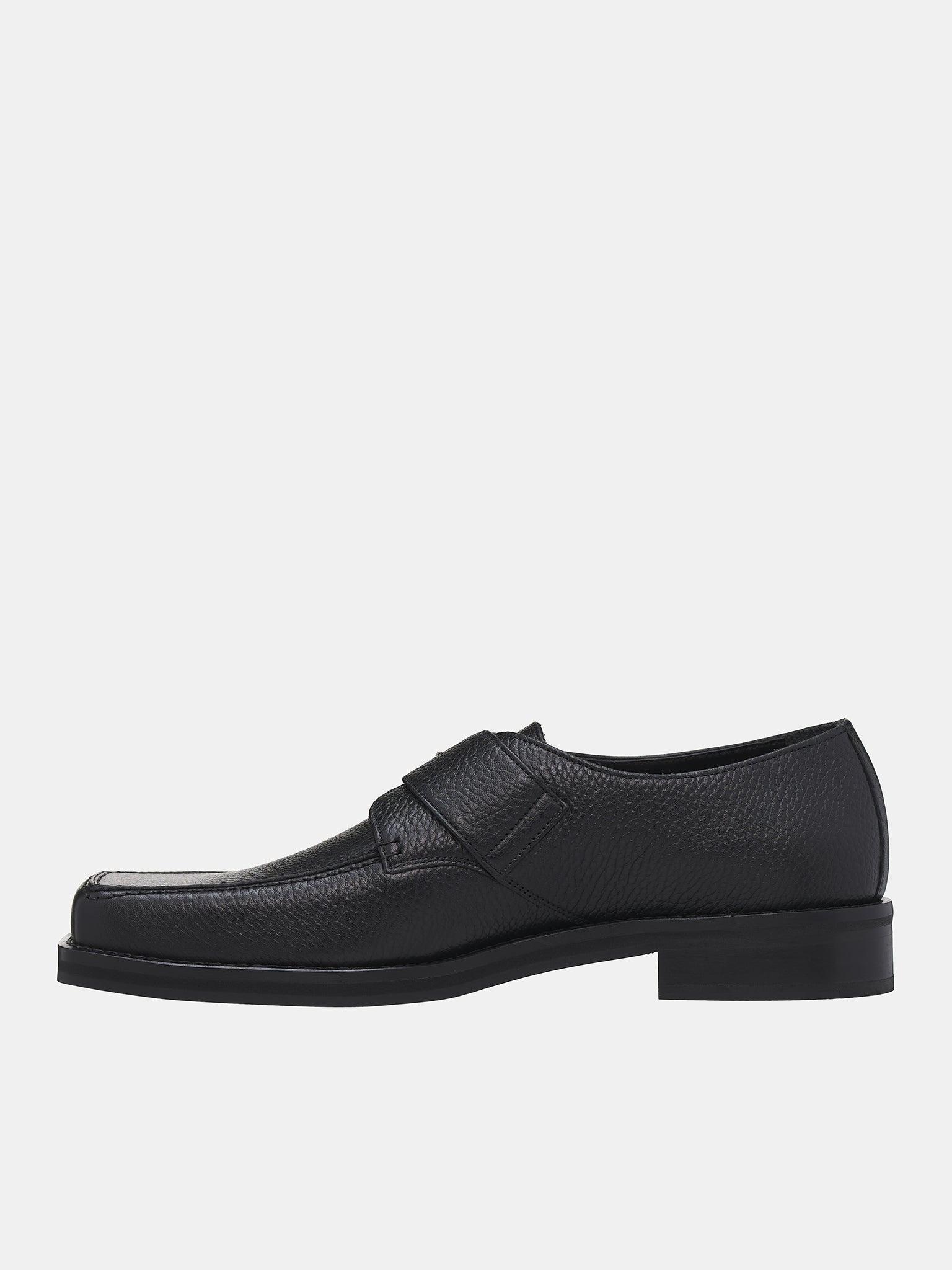 Square Toe Buckle Loafers - 3