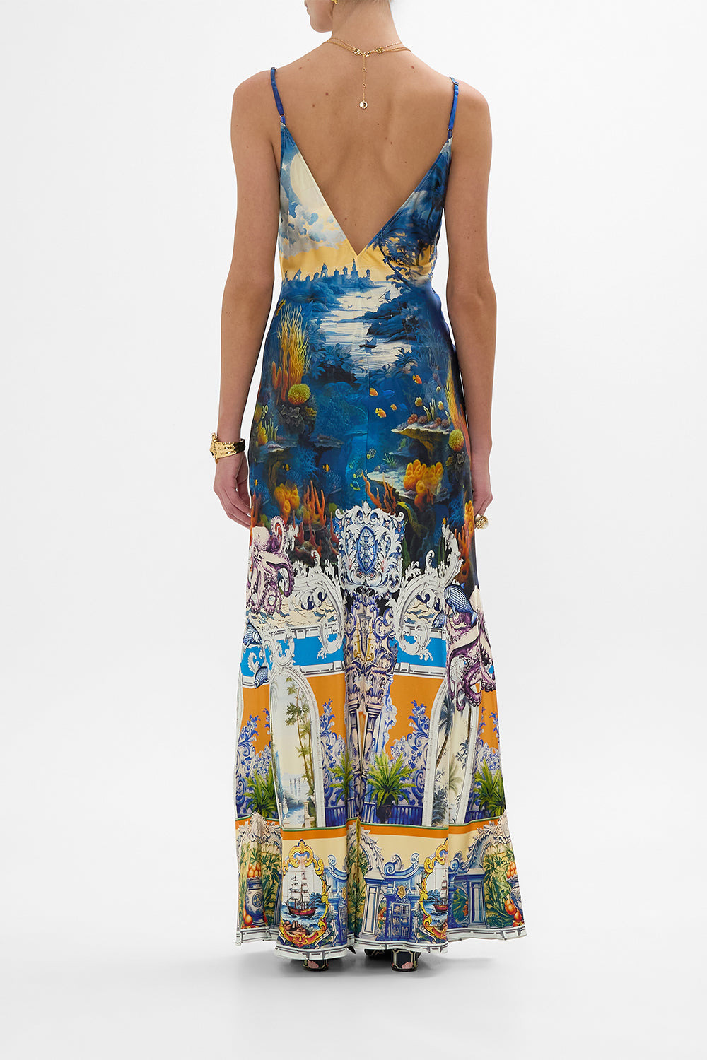 V NECK FULL LENGTH BIAS SLIP DRESS - 3
