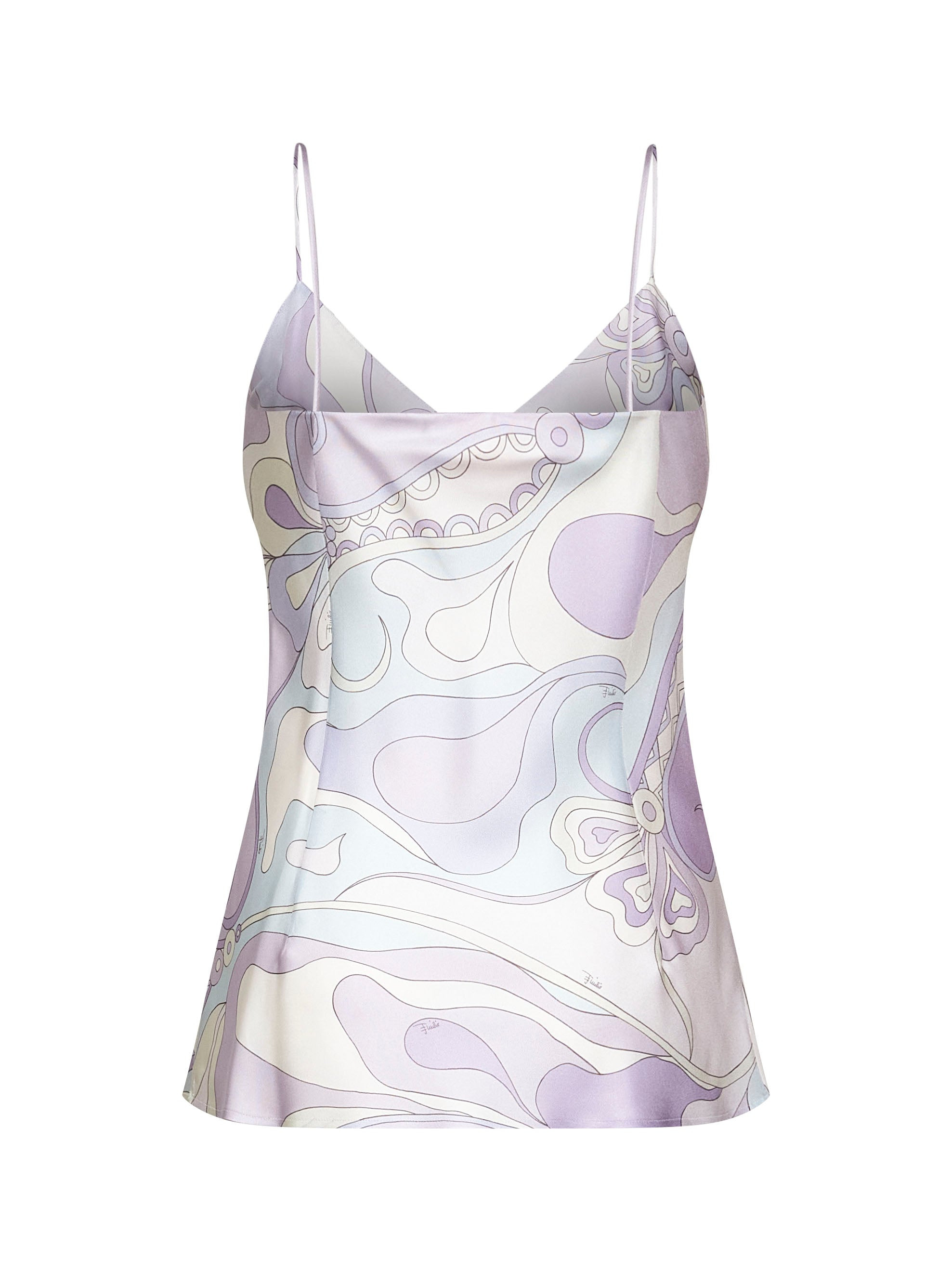 Lavender Orchidee print silk top - 2