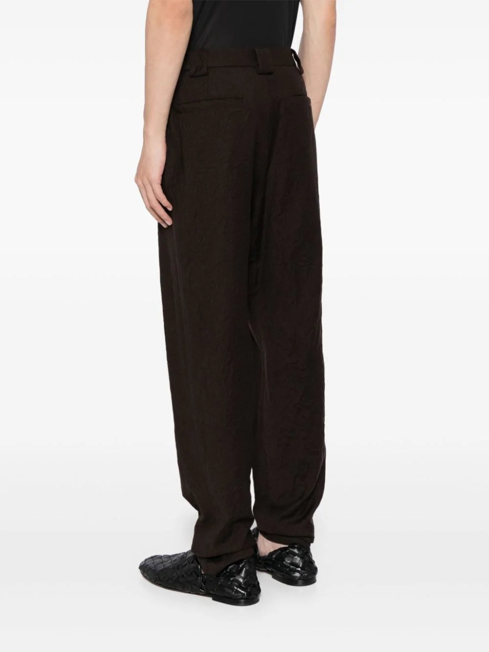 SINGLE-PLEAT FLANNEL TROUSERS - 4
