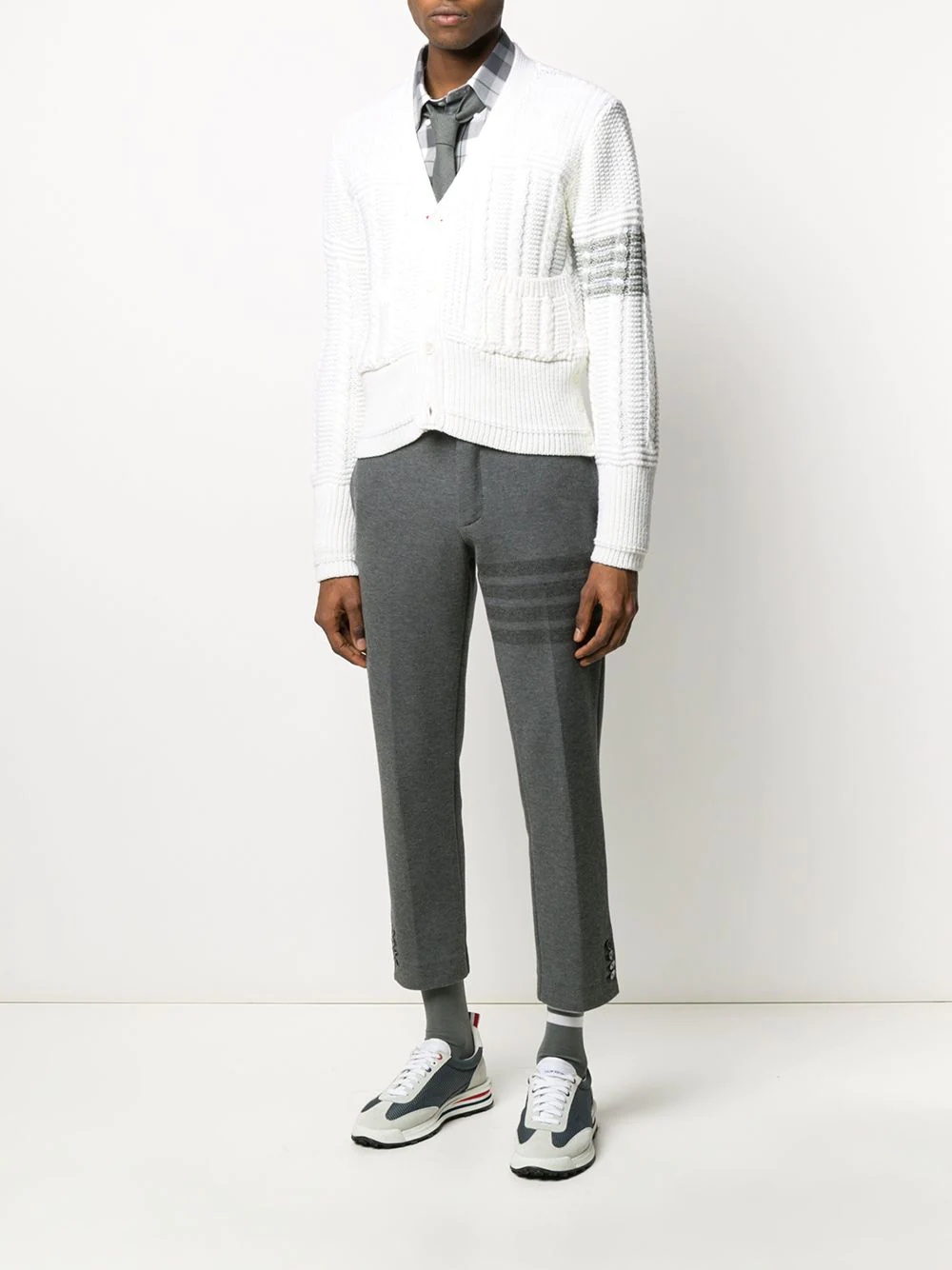 slim-fit tonal 4-Bar trousers - 2