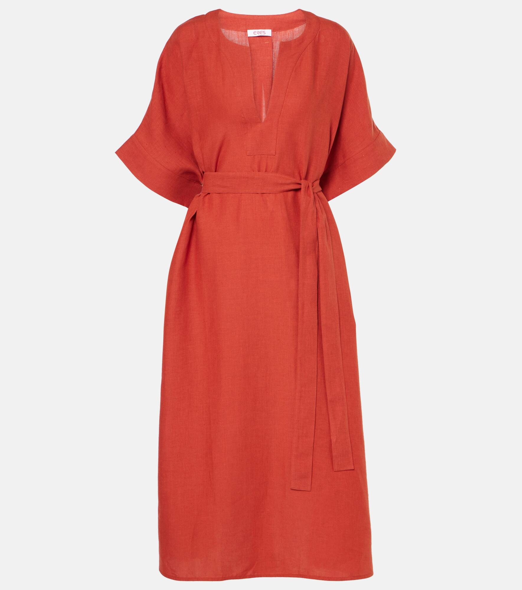 Bib linen maxi dress - 1