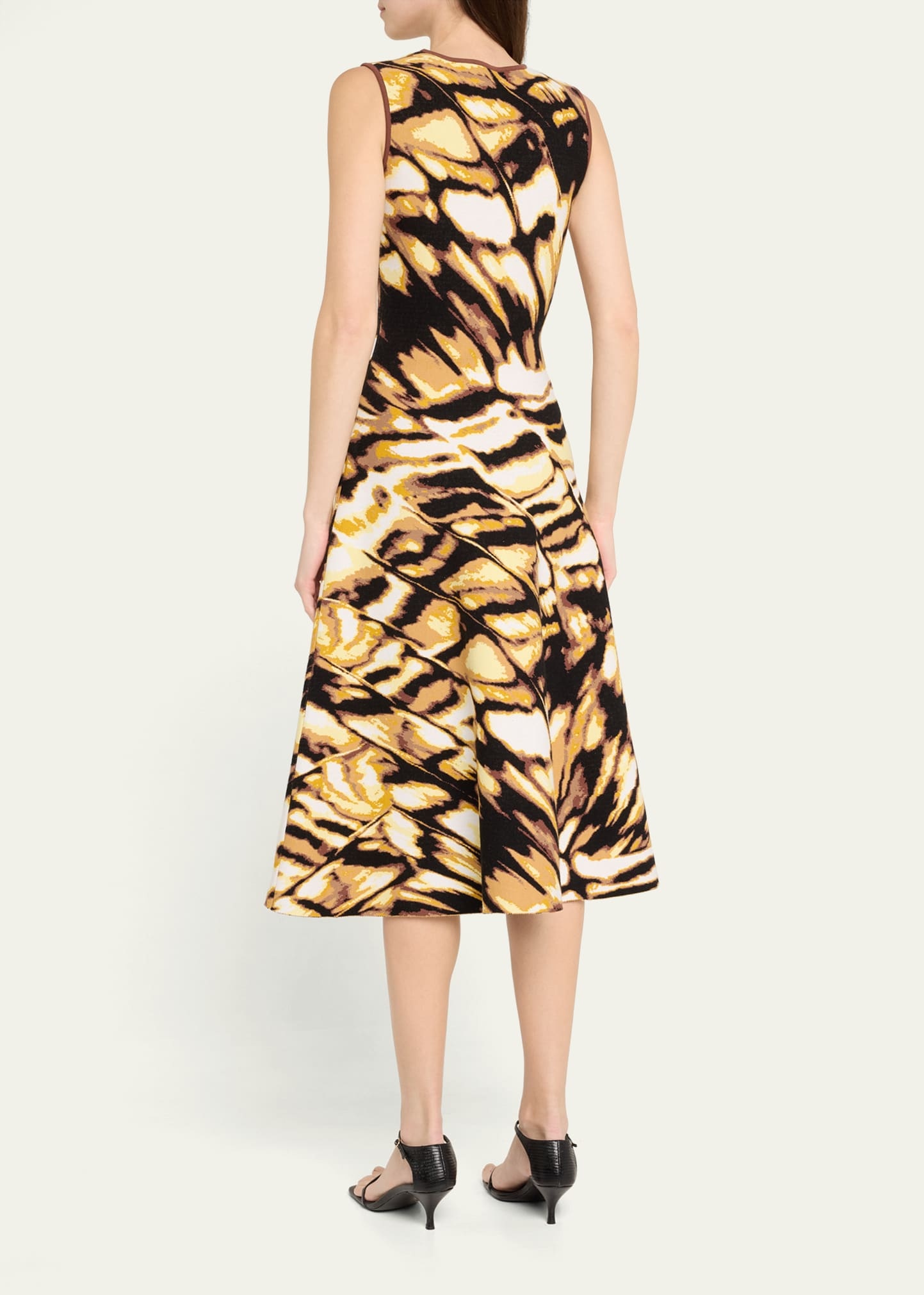 Sleeveless Butterfly Jacquard Knit Midi Dress - 3