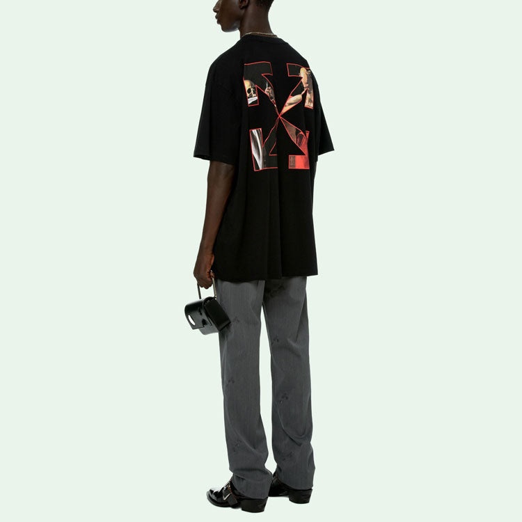 Off-White Caravaggio Short-Sleeve Over Tee 'Black/Red' OMAA038R21JER0031025 - 3