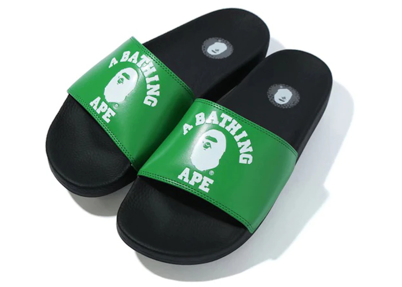 A Bathing Ape College Slide Sandals Green (FW22) - 1