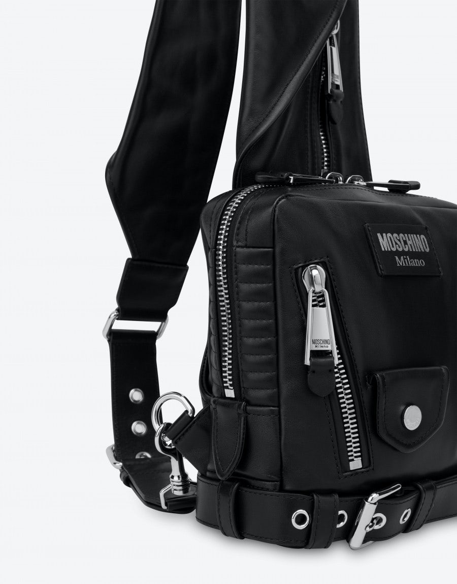 BIKER-STYLE CALFSKIN SHOULDER BAG 4