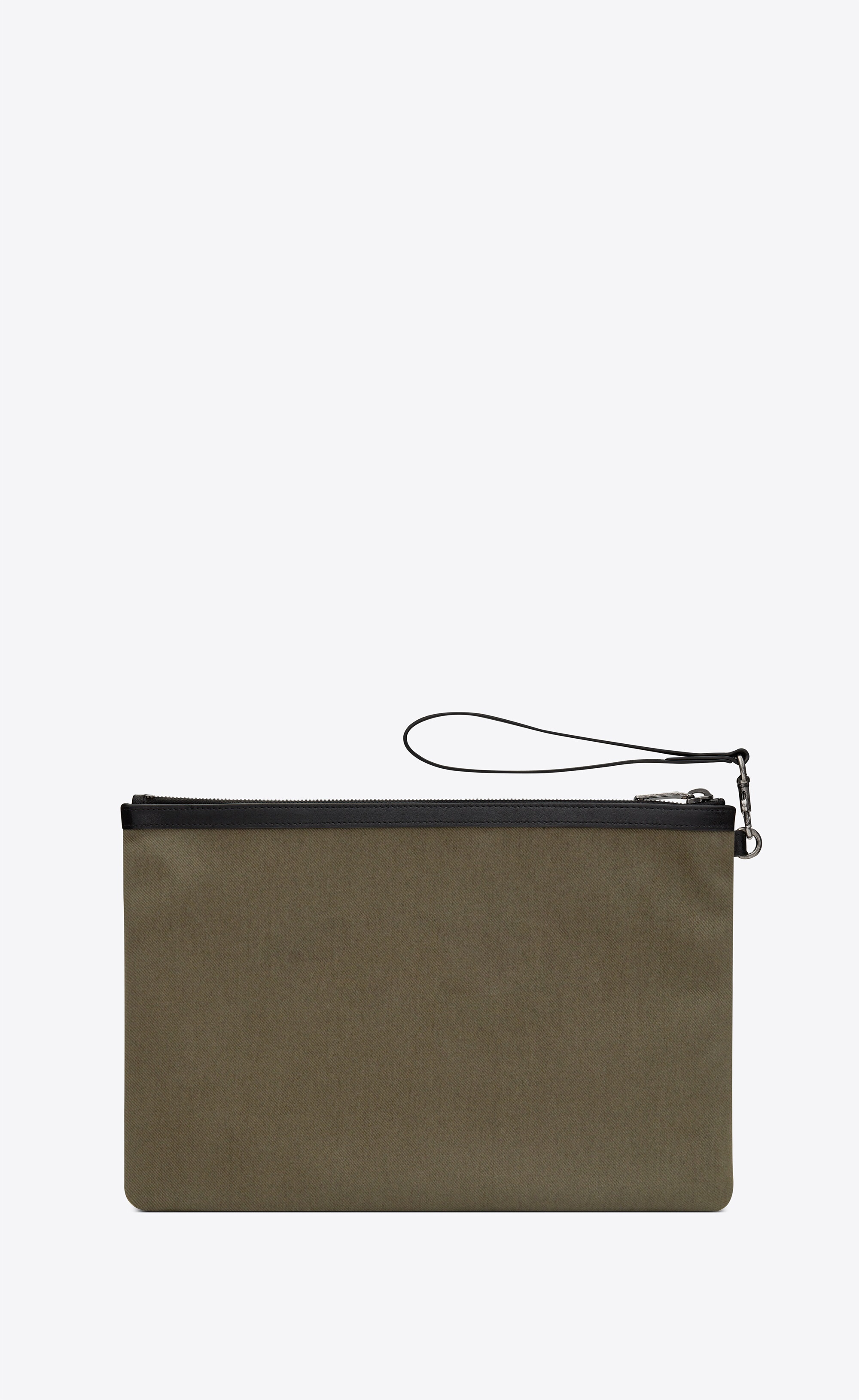 rive gauche zippered pouch in cotton canvas - 2