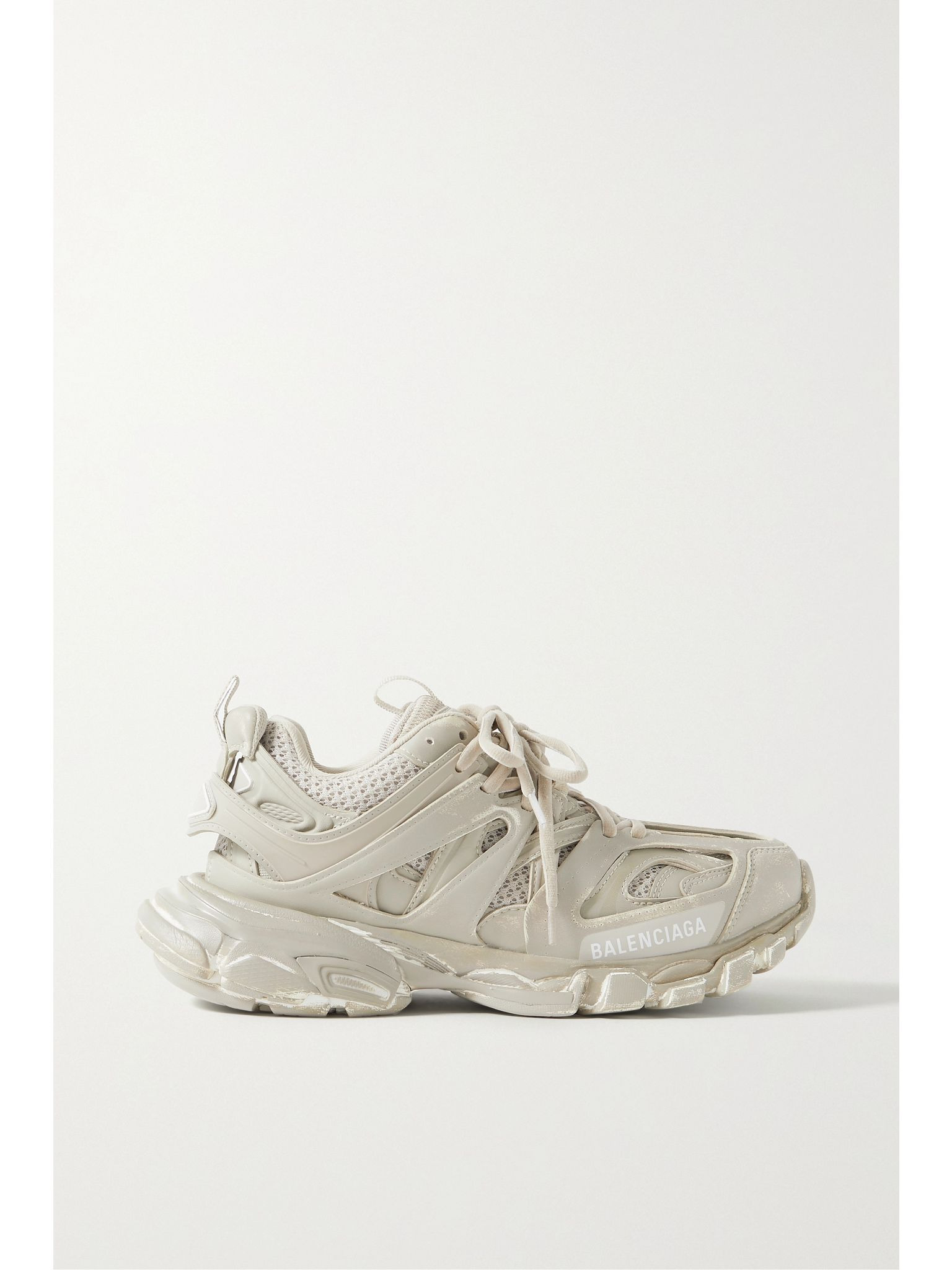 Track logo-detailed mesh and rubber sneakers Beige - 1