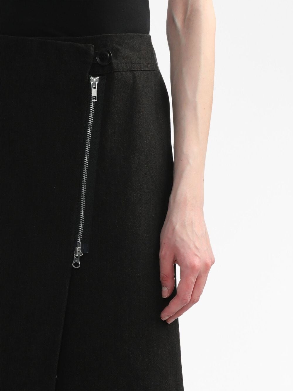 asymmetric-design cotton skirt - 5